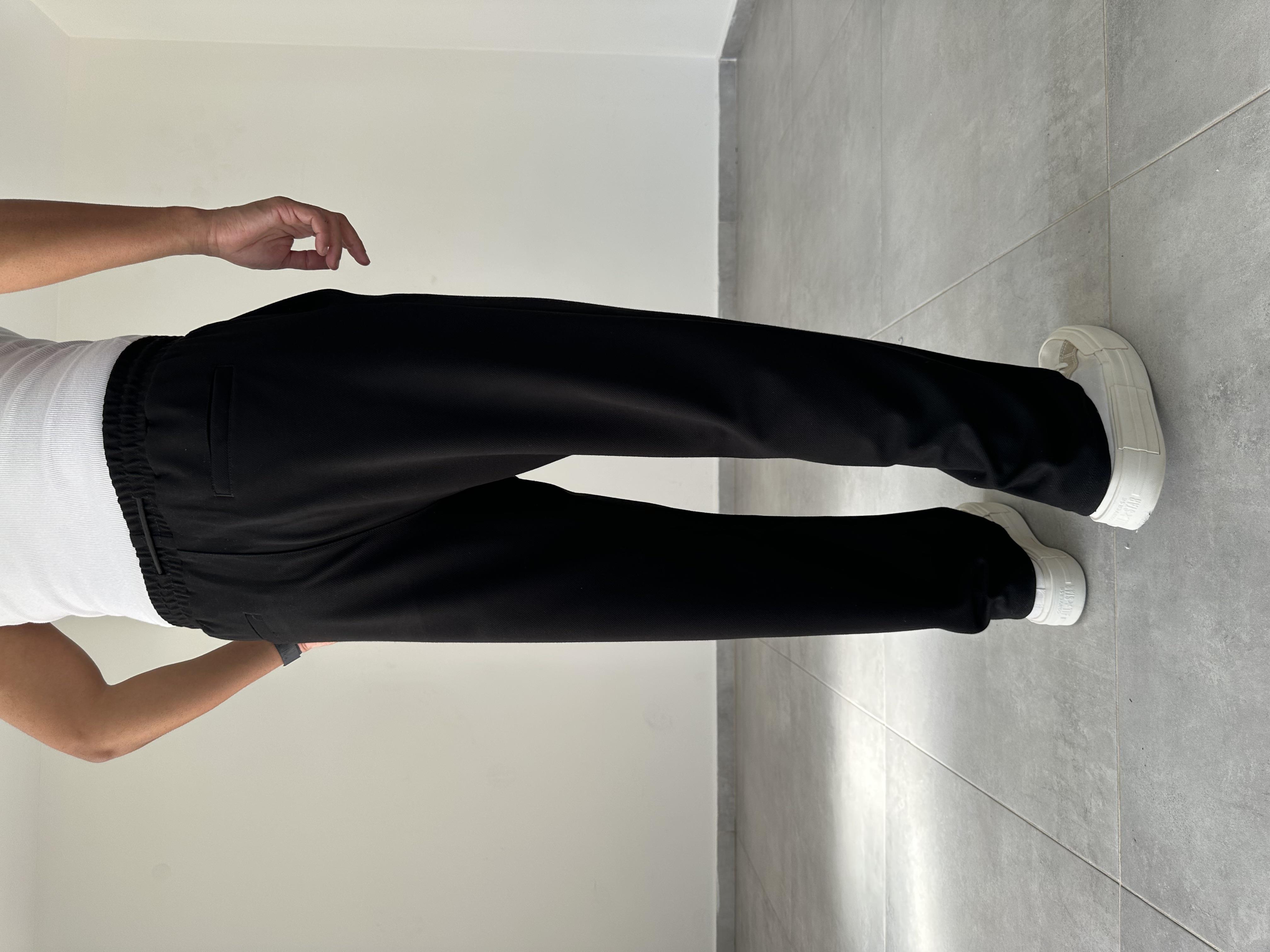 Siyah Renk Örme Gabardin Baggy Pantolon