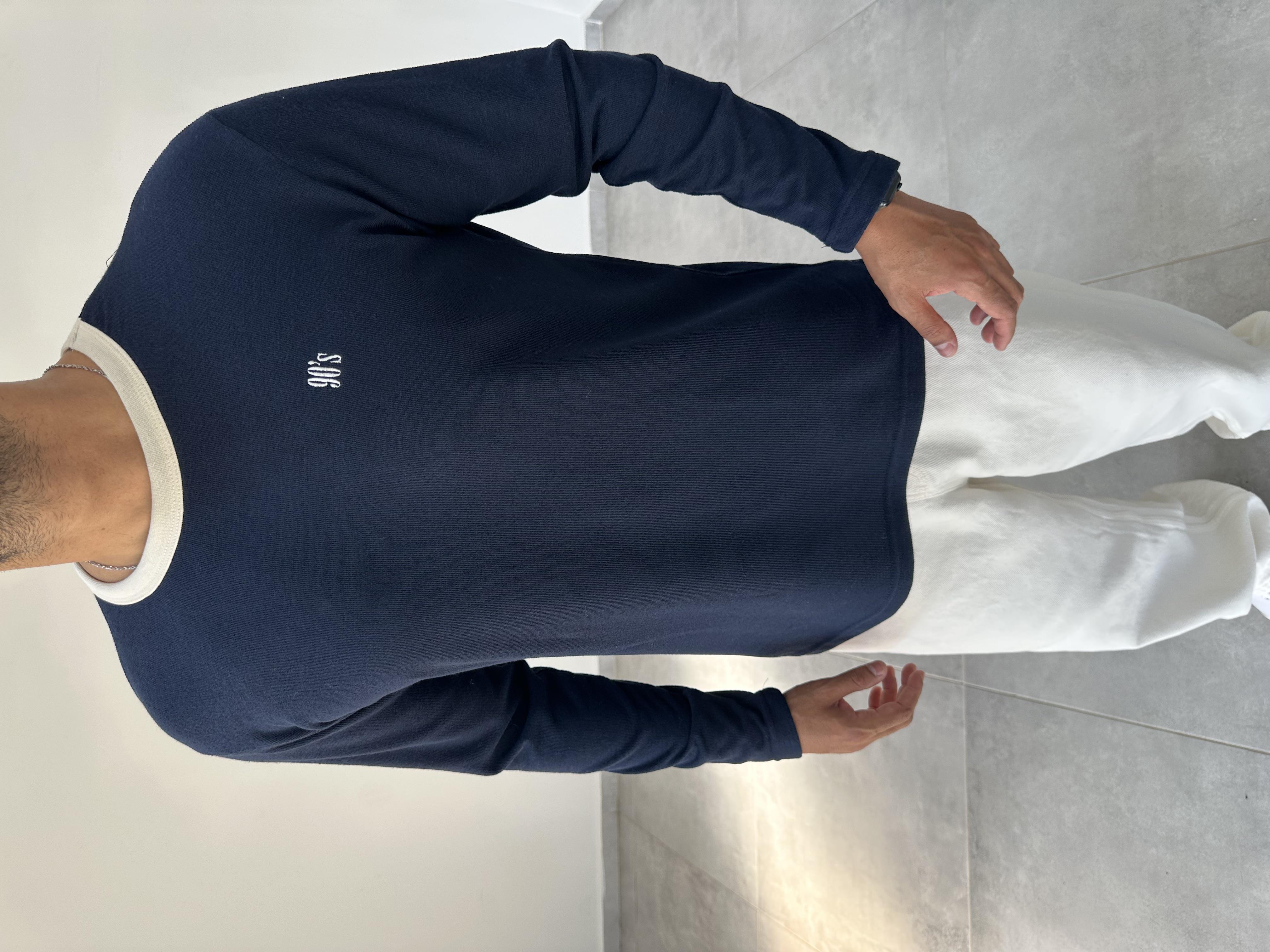 90s Nakış Detaylı Lacivert Renk Retro Sweatshirt