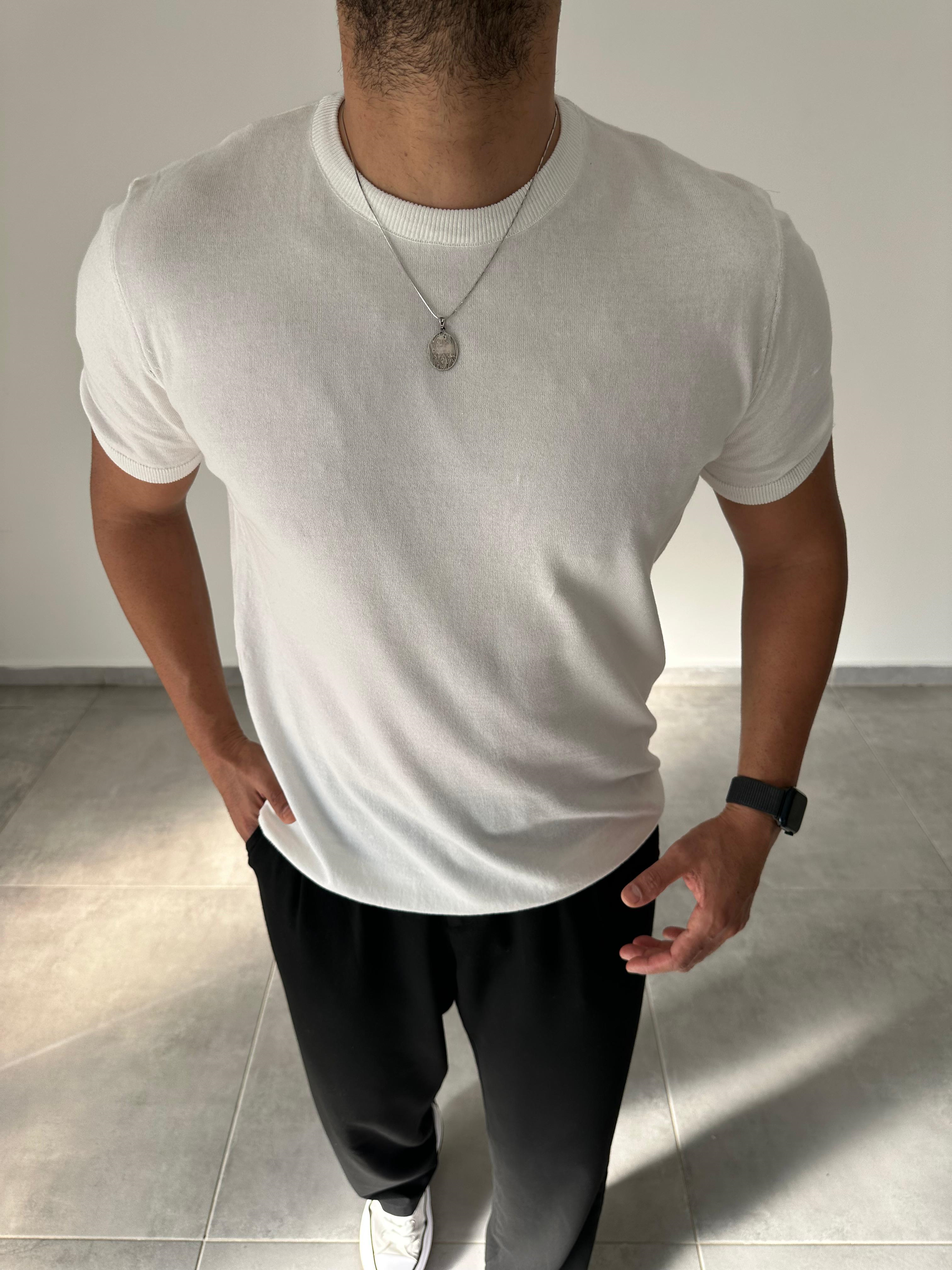 Beyaz Renk Premium Kalite Basic Triko T-Shirt