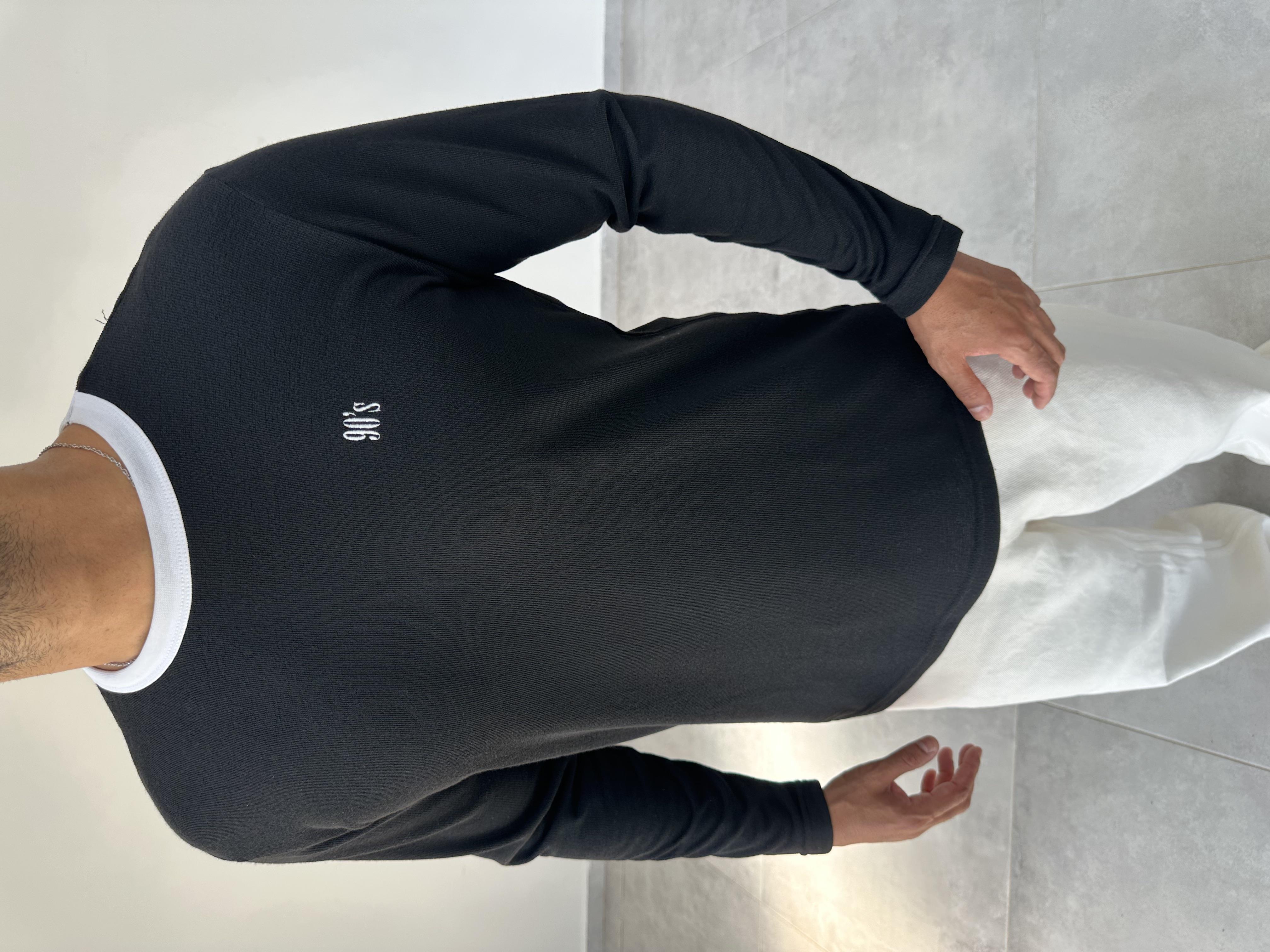 90s Nakış Detaylı Siyah Renk Retro Sweatshirt