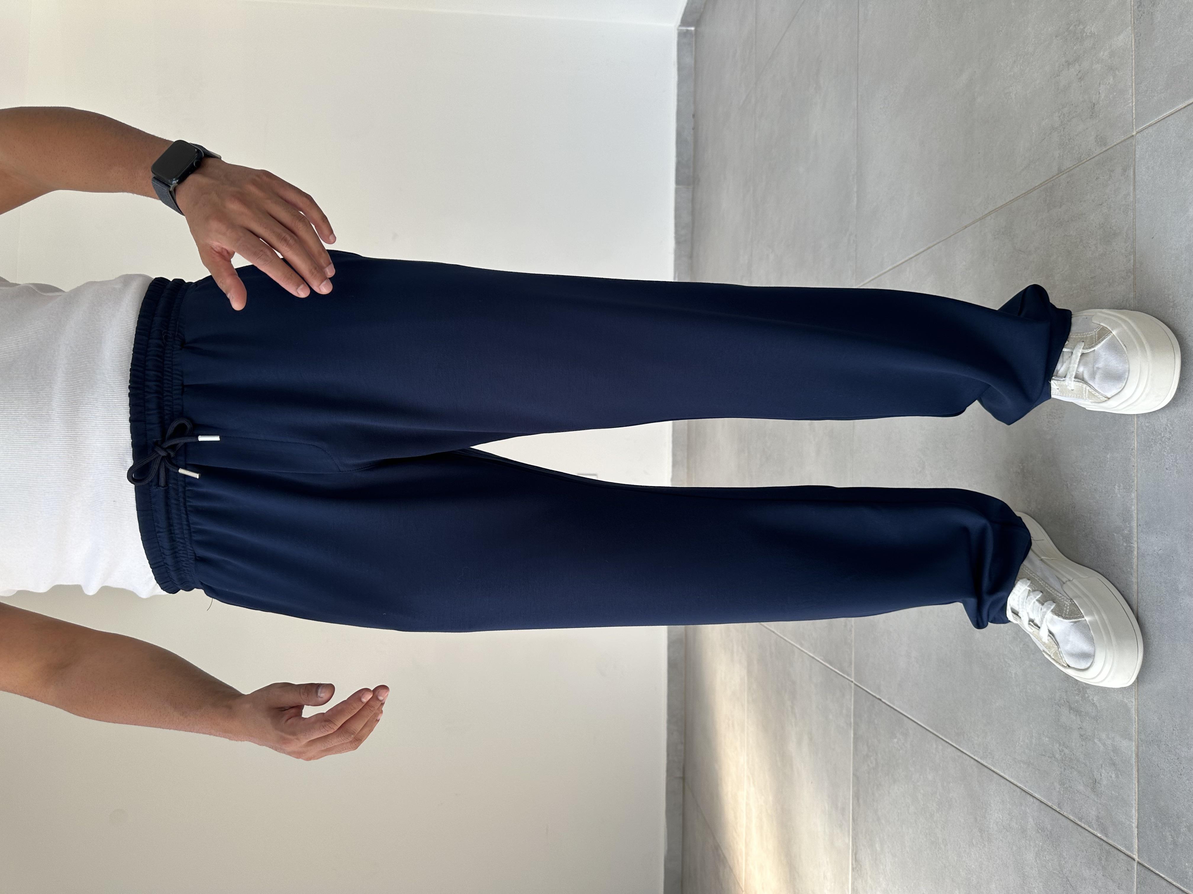 Lacivert Renk Oys Kumaş Baggy Kesim Pantolon