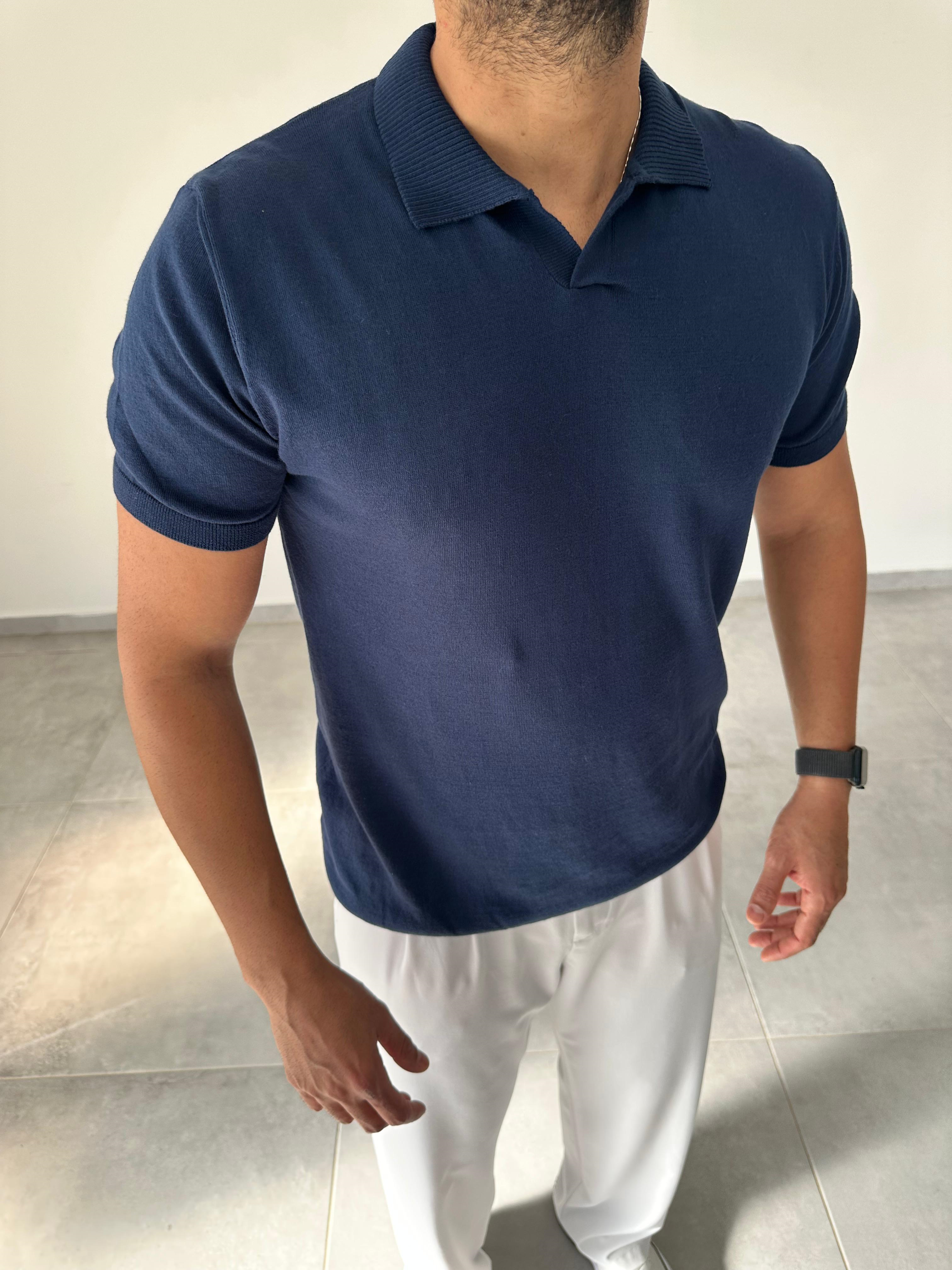 Polo Yaka Lacivert Renk Triko T-Shirt