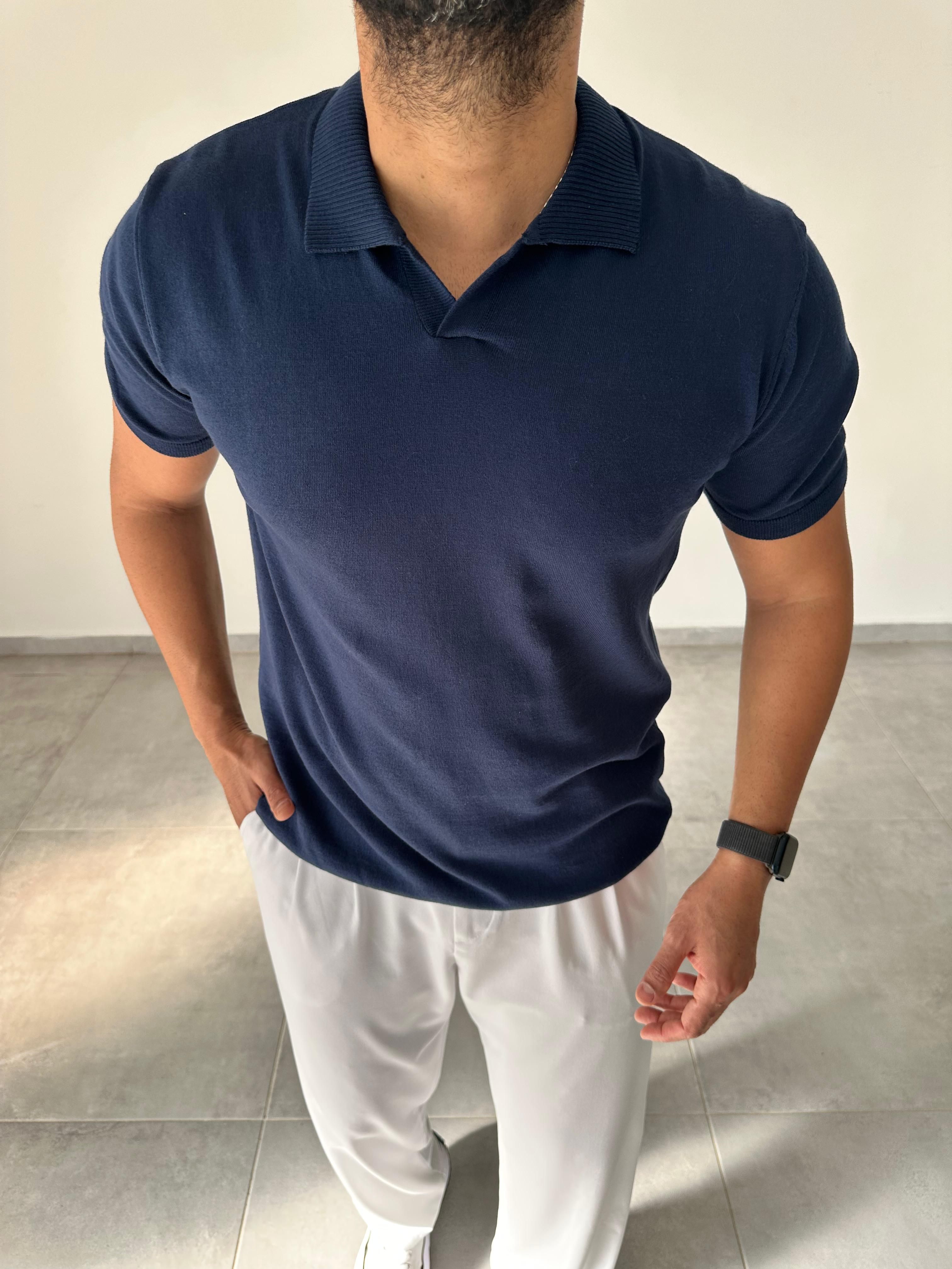 Polo Yaka Lacivert Renk Triko T-Shirt