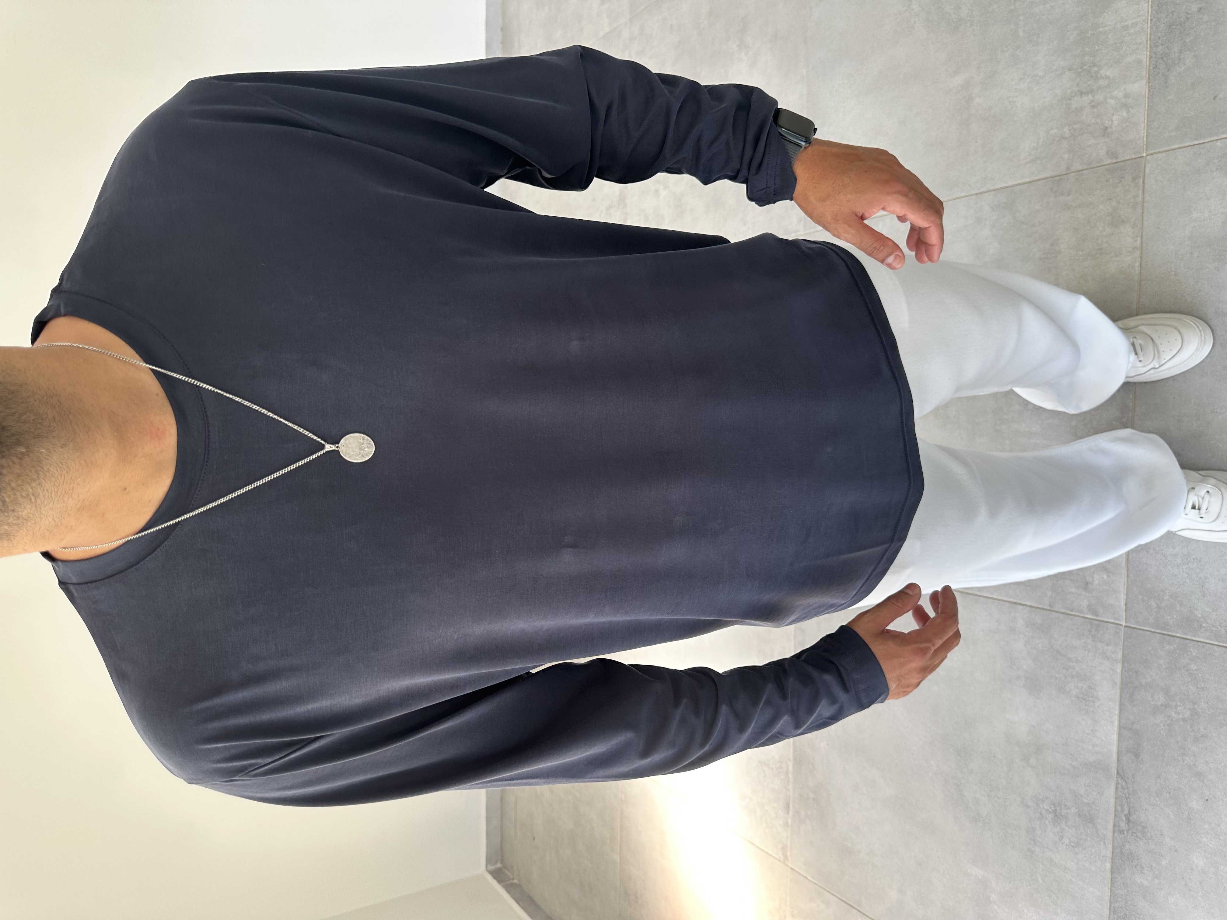 Lacivert Renk Modal Kumaş Basic Sweatshirt