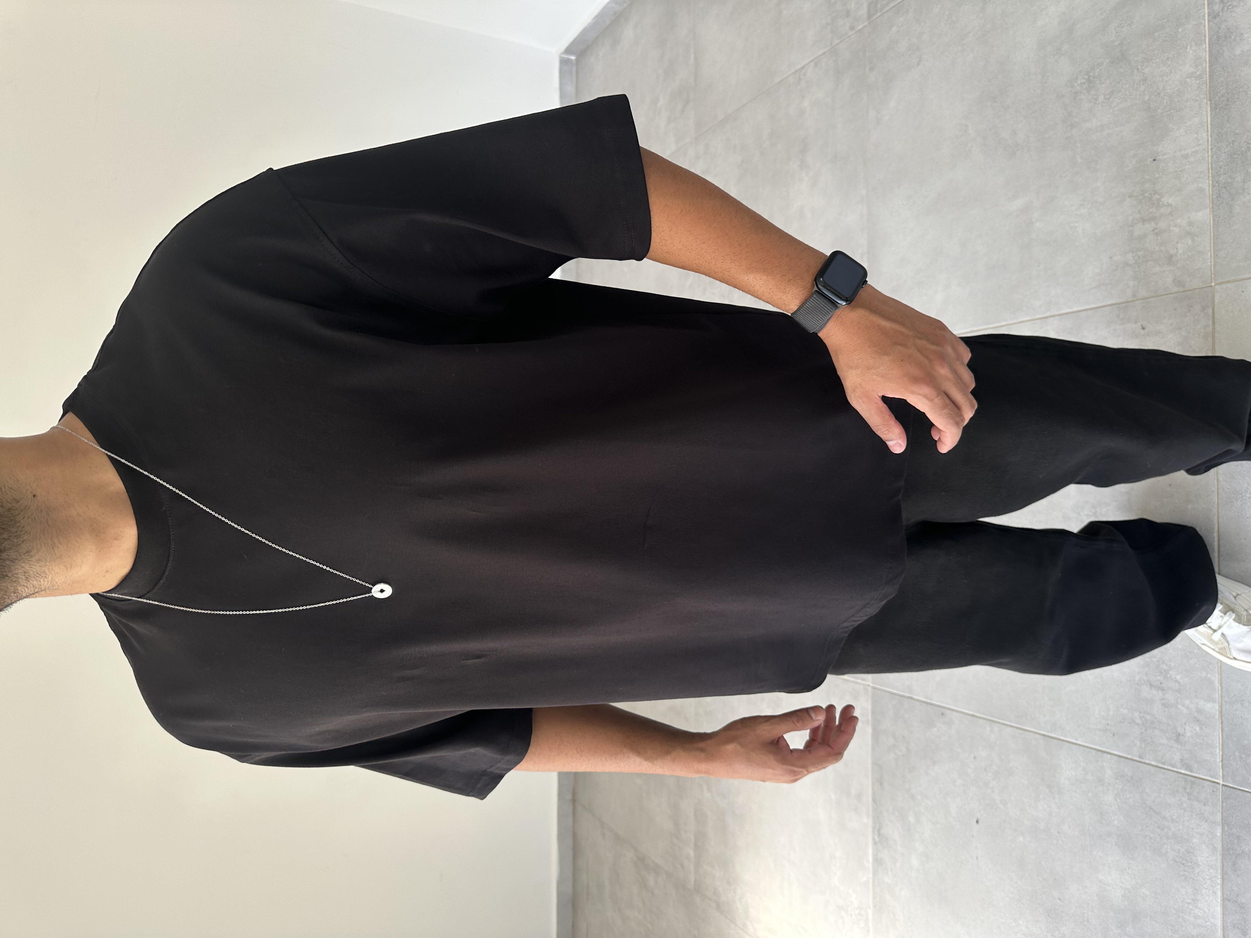 Siyah Renk Yıkamalı Oversize T-Shirt