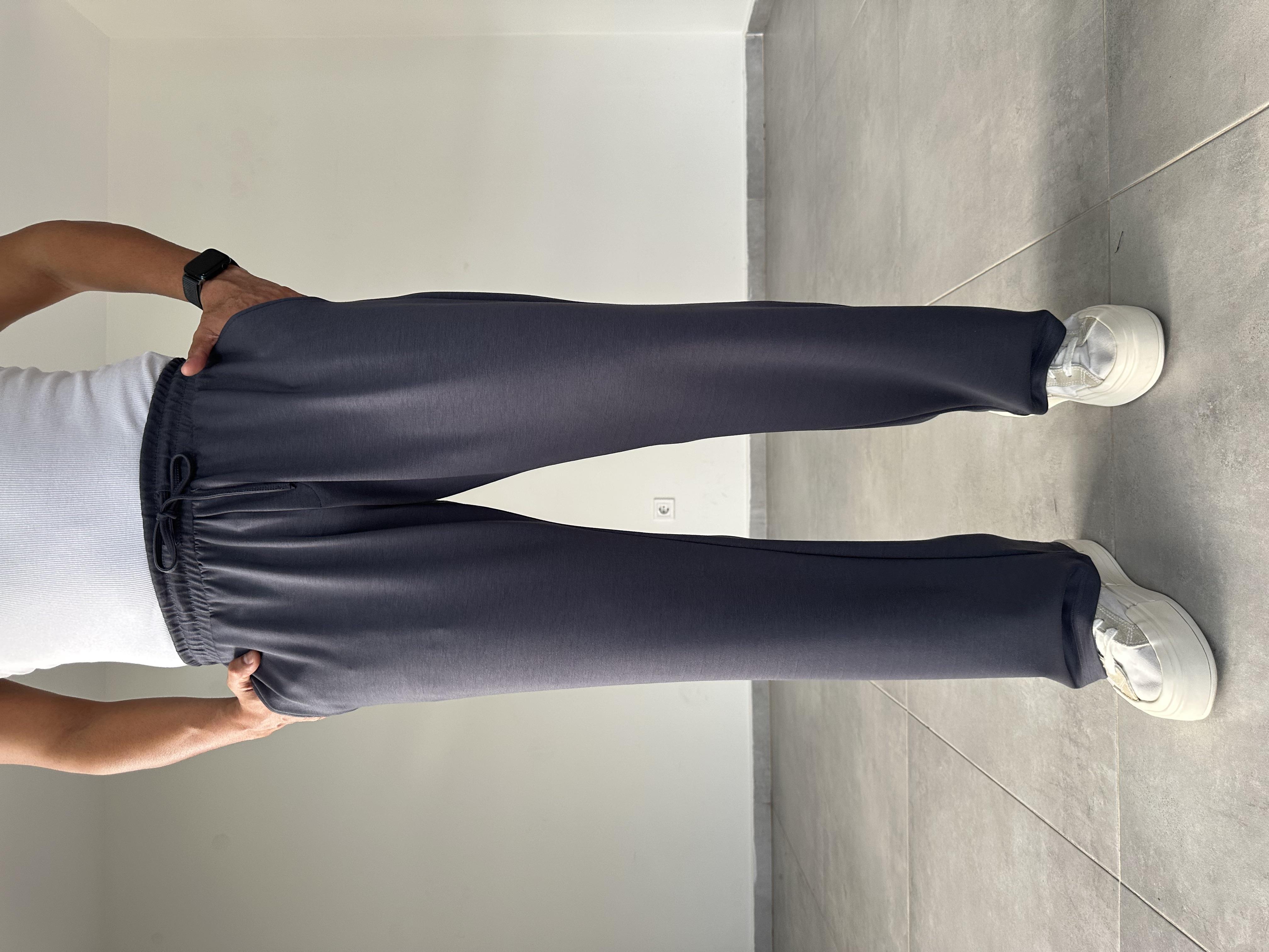 Antrasit Renk Modal Kumaş Basic Baggy Pantolon