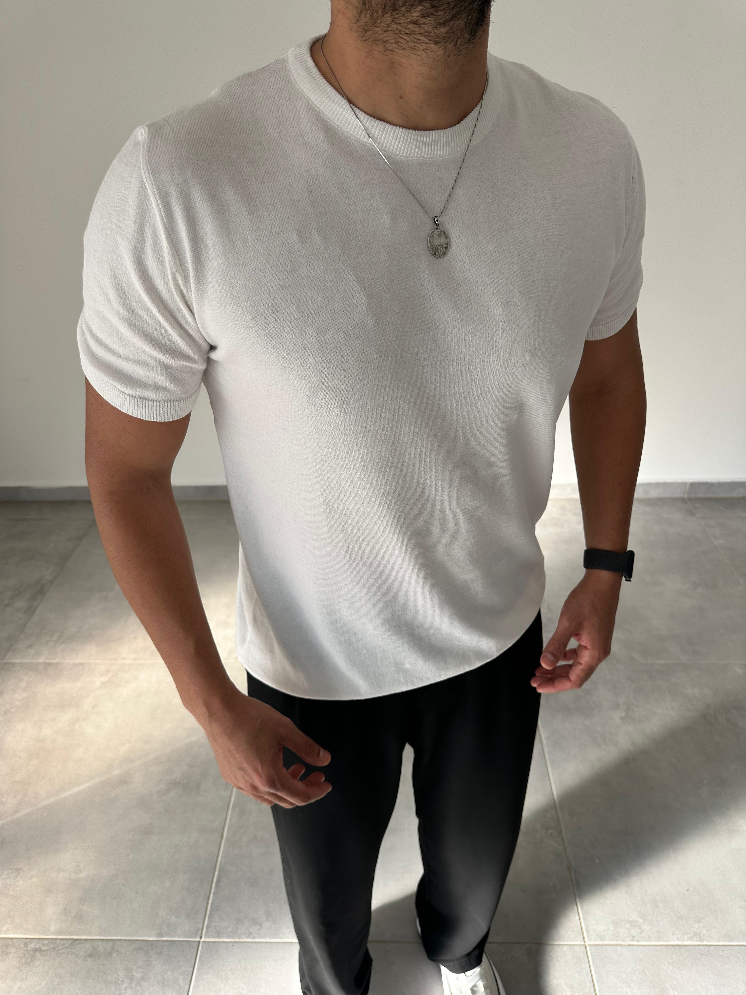 Beyaz Renk Premium Kalite Basic Triko T-Shirt