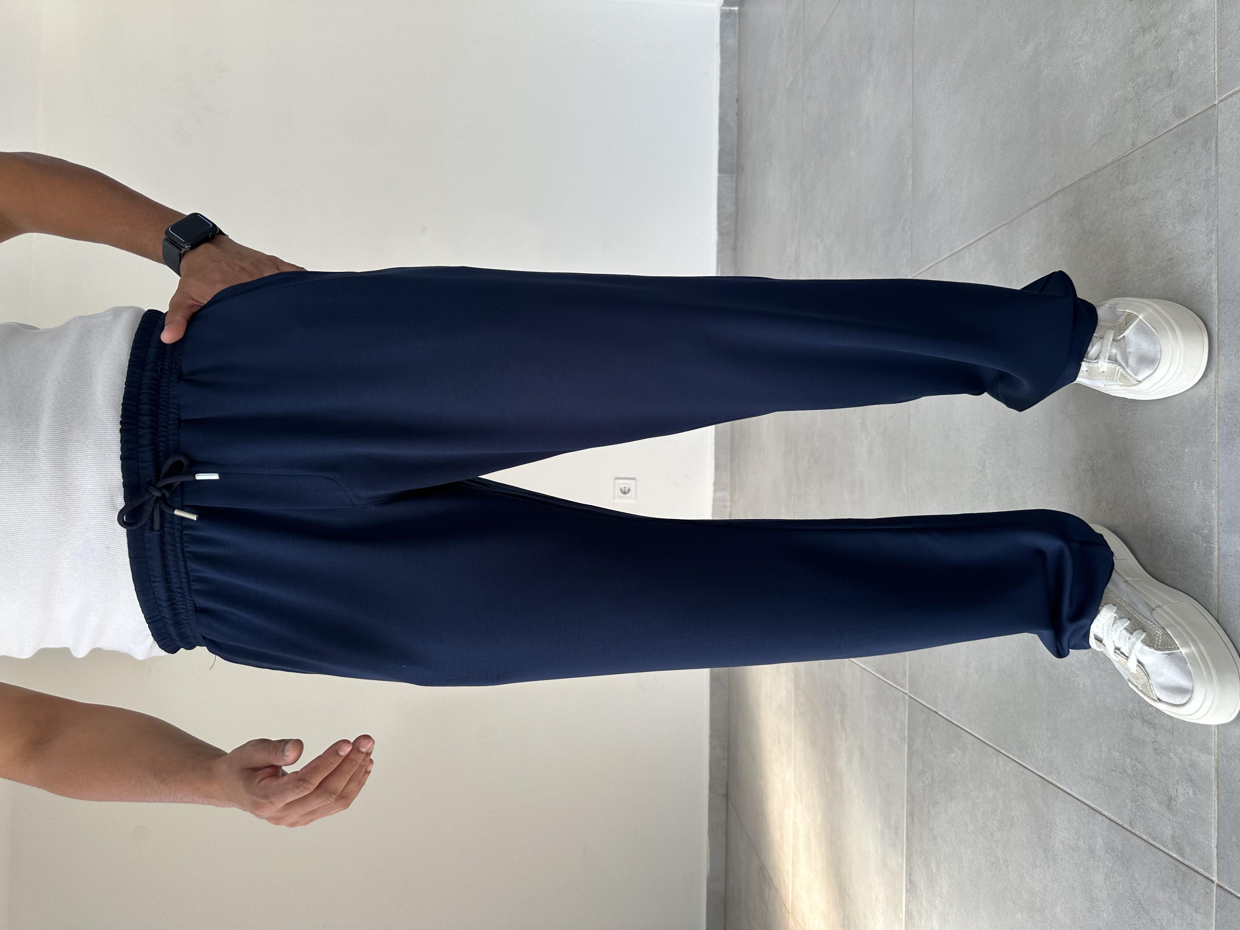 Lacivert Renk Oys Kumaş Baggy Kesim Pantolon