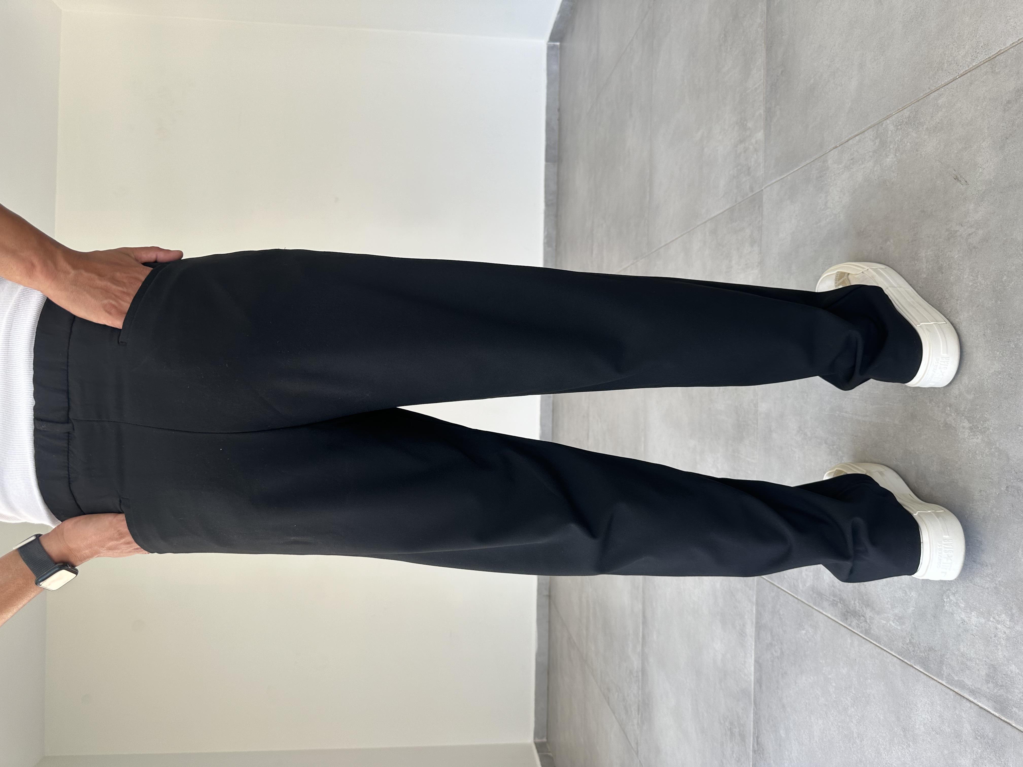 Siyah Basic Baggy Kumaş Pantolon