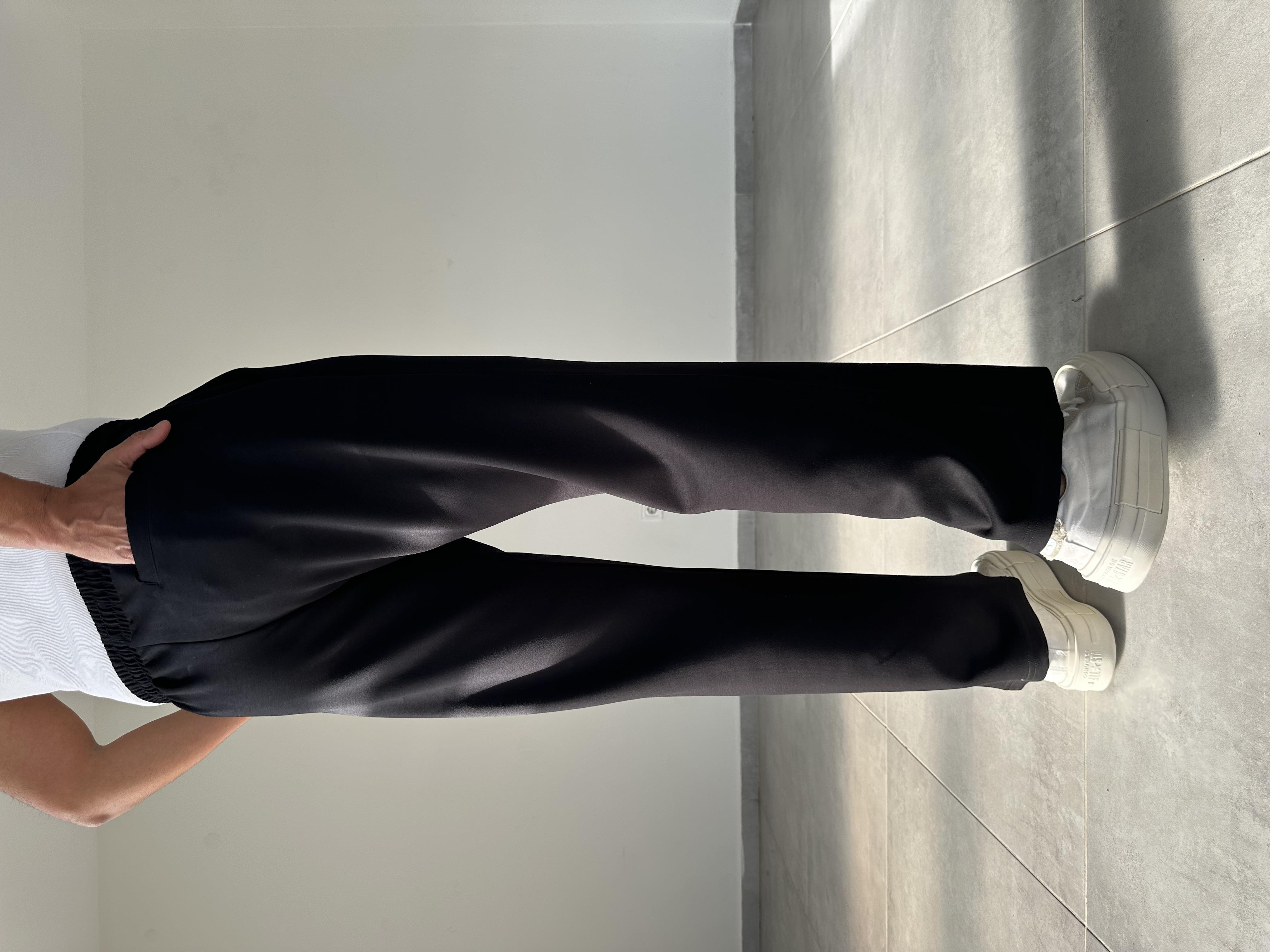 Siyah Renk Modal Kumaş Basic Baggy Pantolon