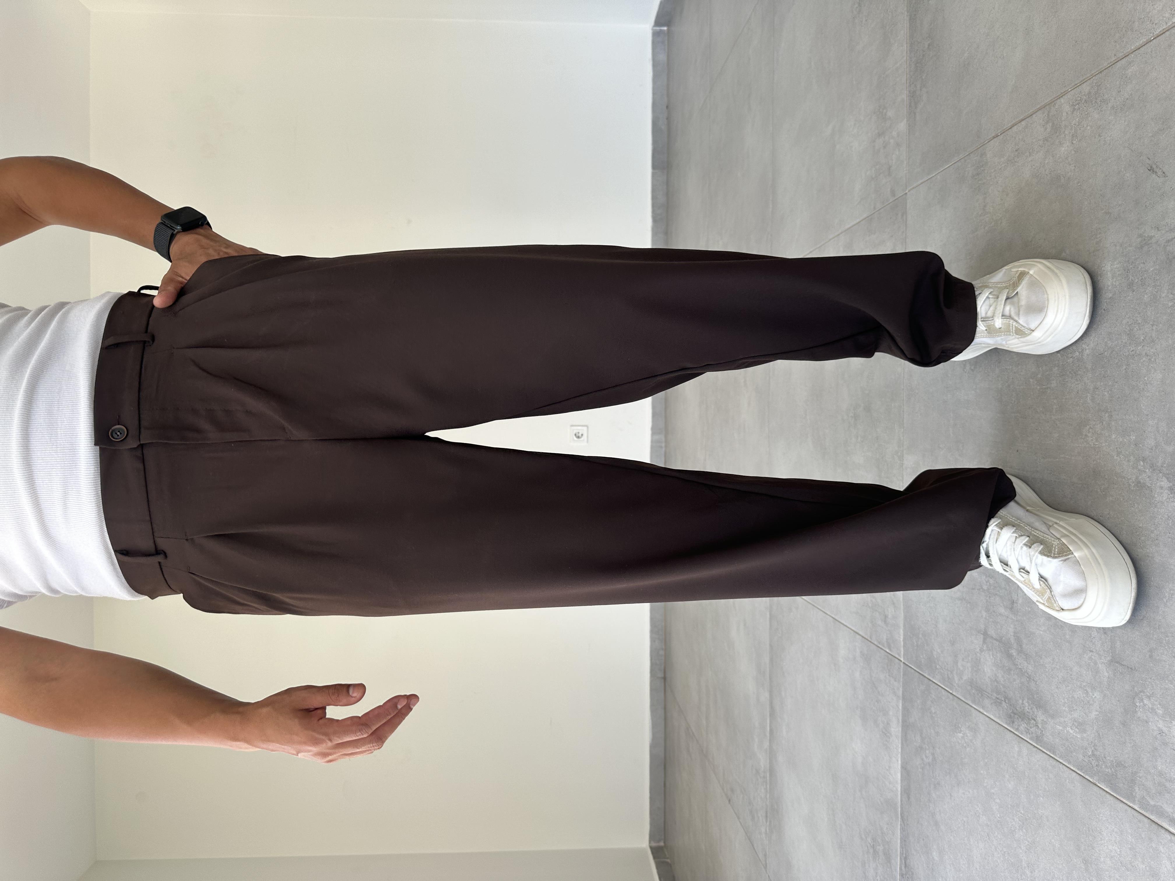 Kahve Renk Basic Baggy Kumaş Pantolon