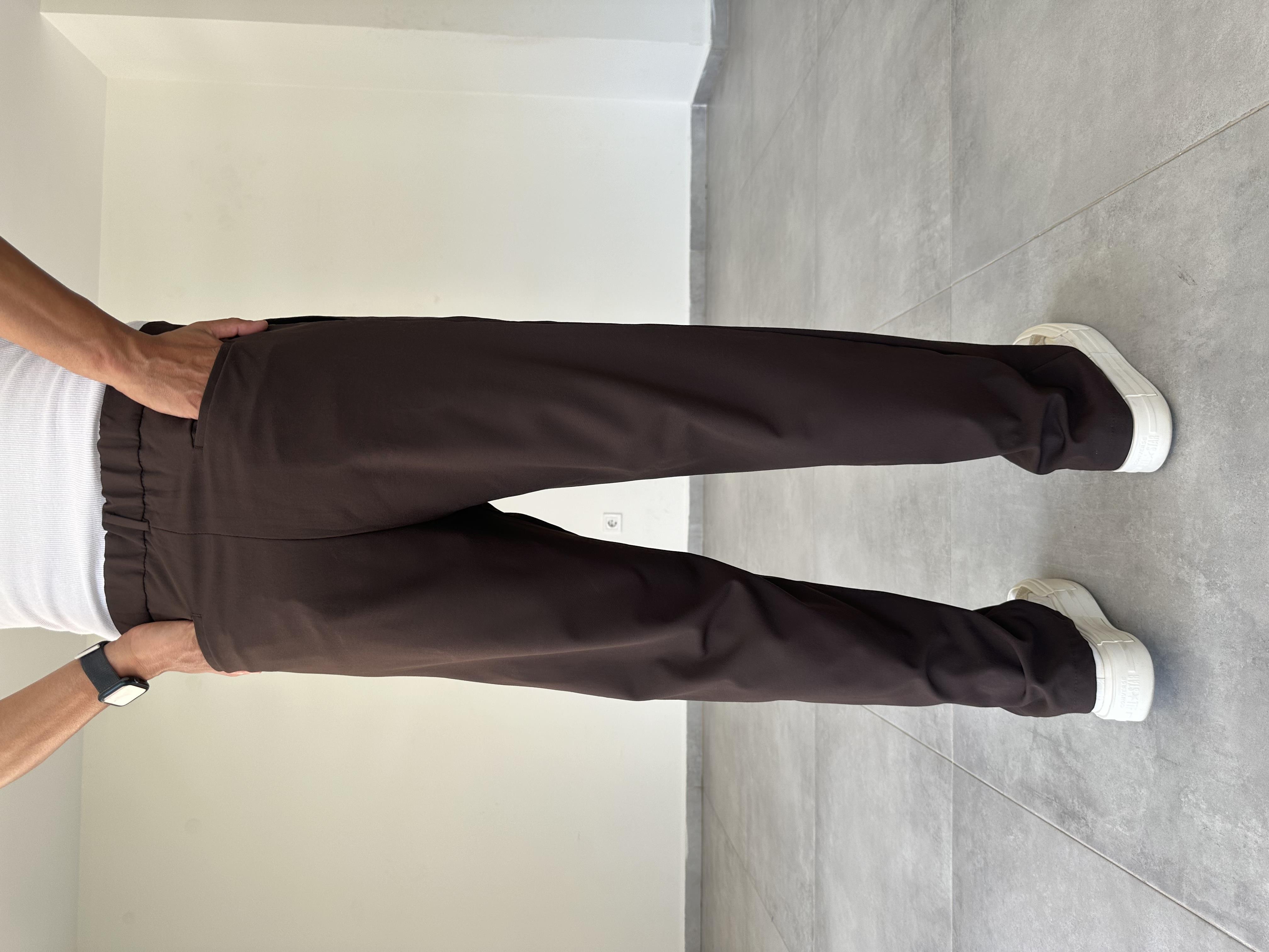 Kahve Renk Basic Baggy Kumaş Pantolon