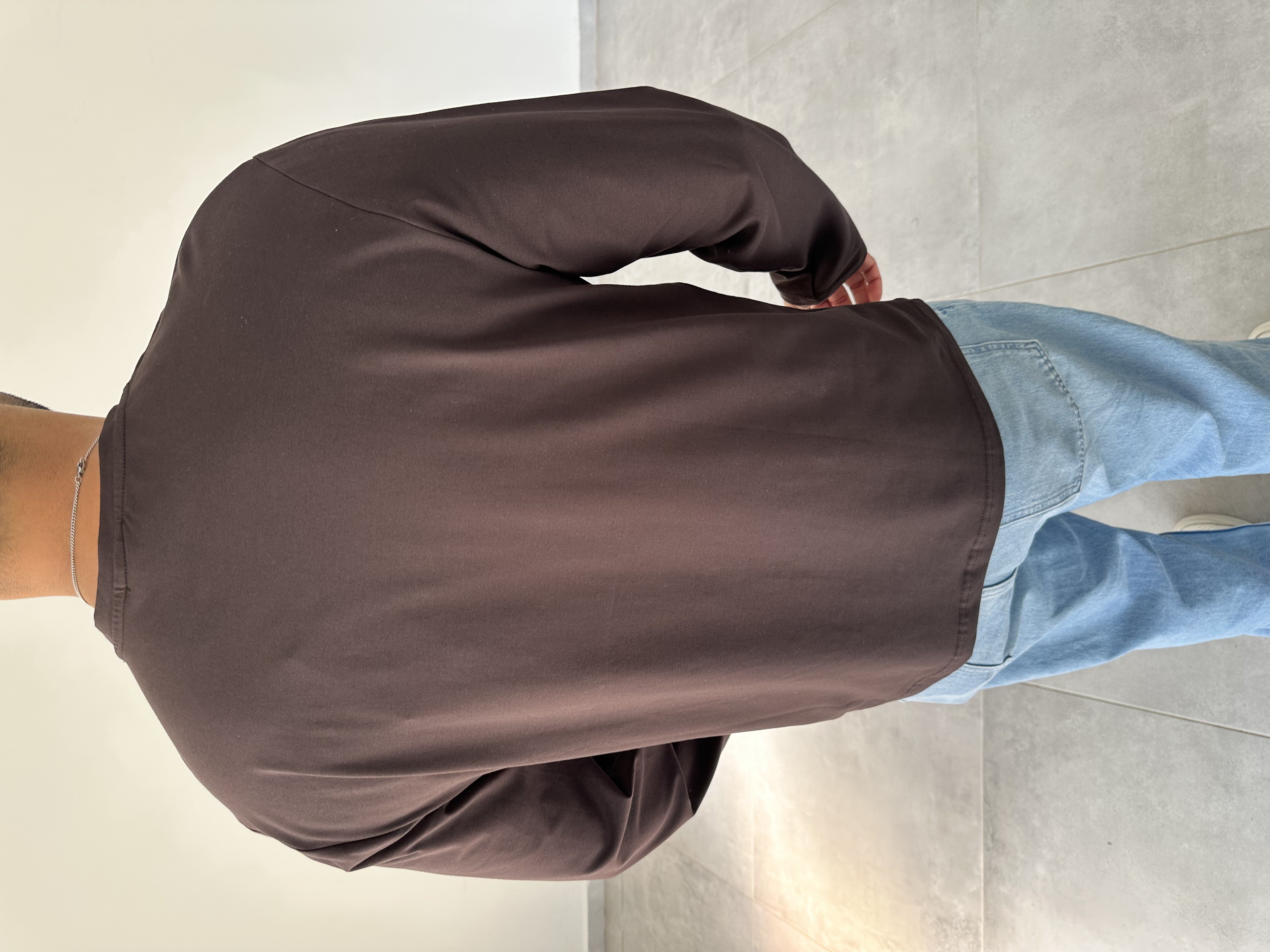 Kahve Renk Rahat Kesim Yüksek Kalite Basic Sweatshirt