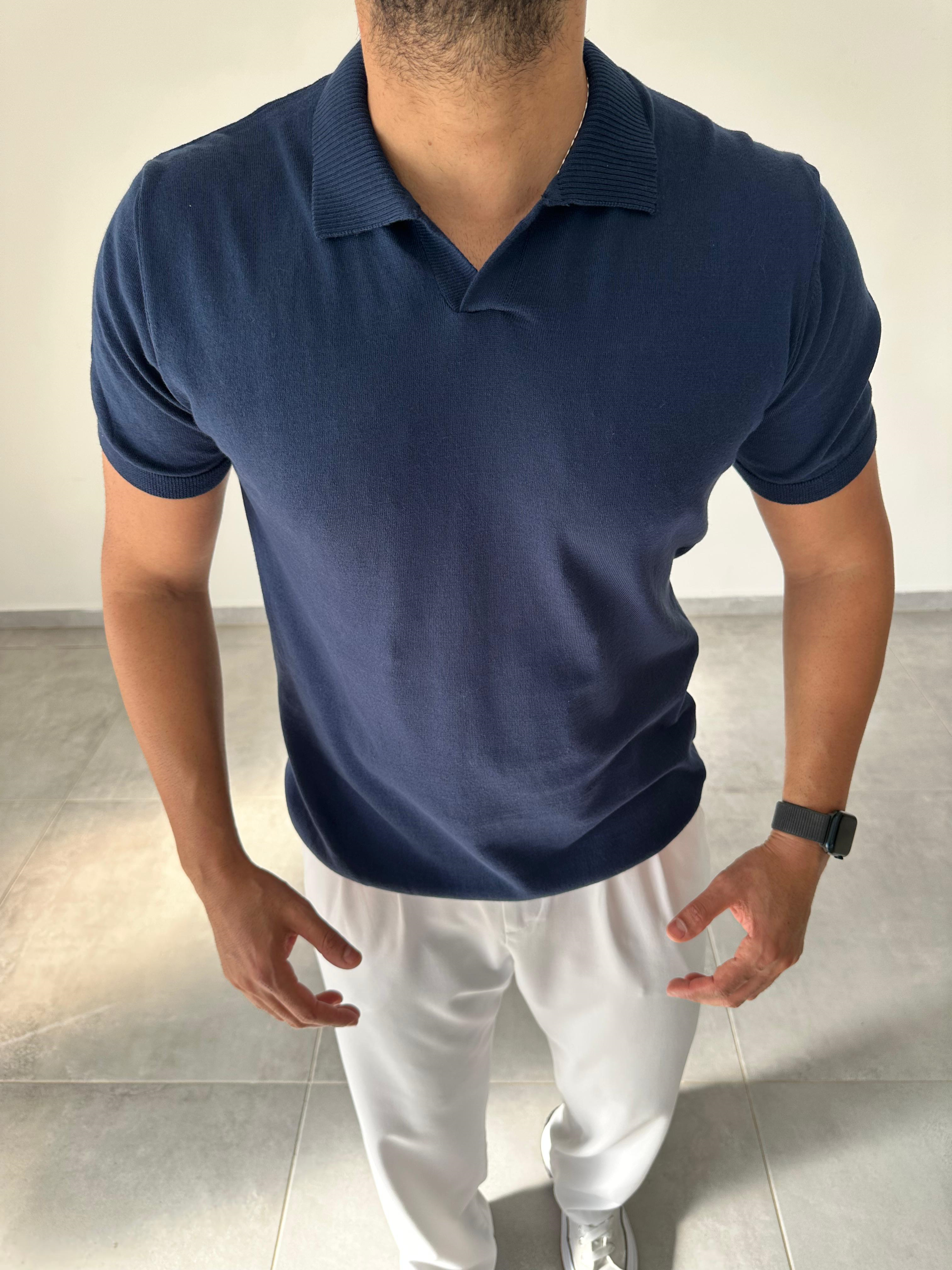 Polo Yaka Lacivert Renk Triko T-Shirt