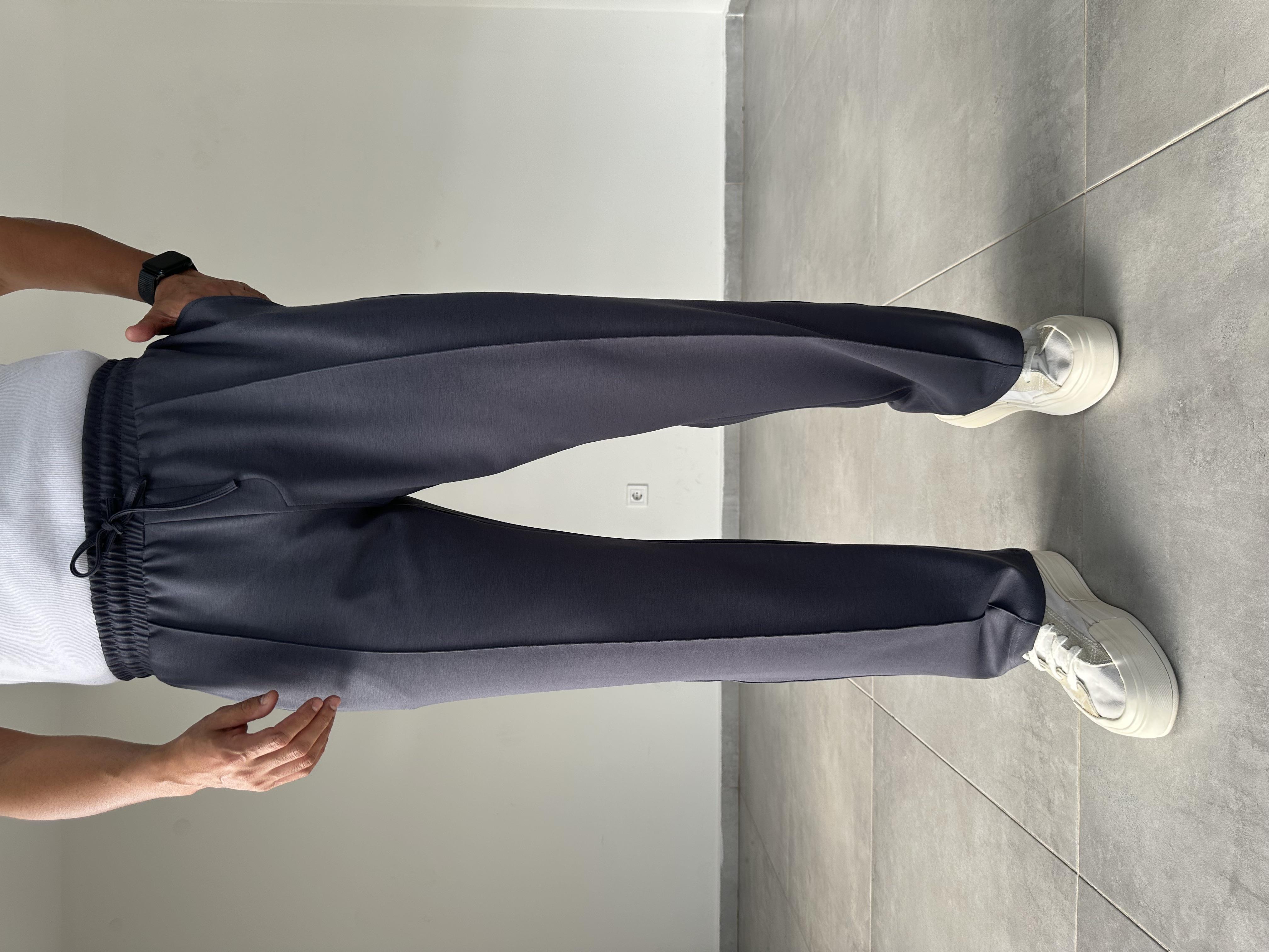 Antrasit Renk Modal Kumaş Ön Kısmı Çımalı Basic Baggy Pantolon