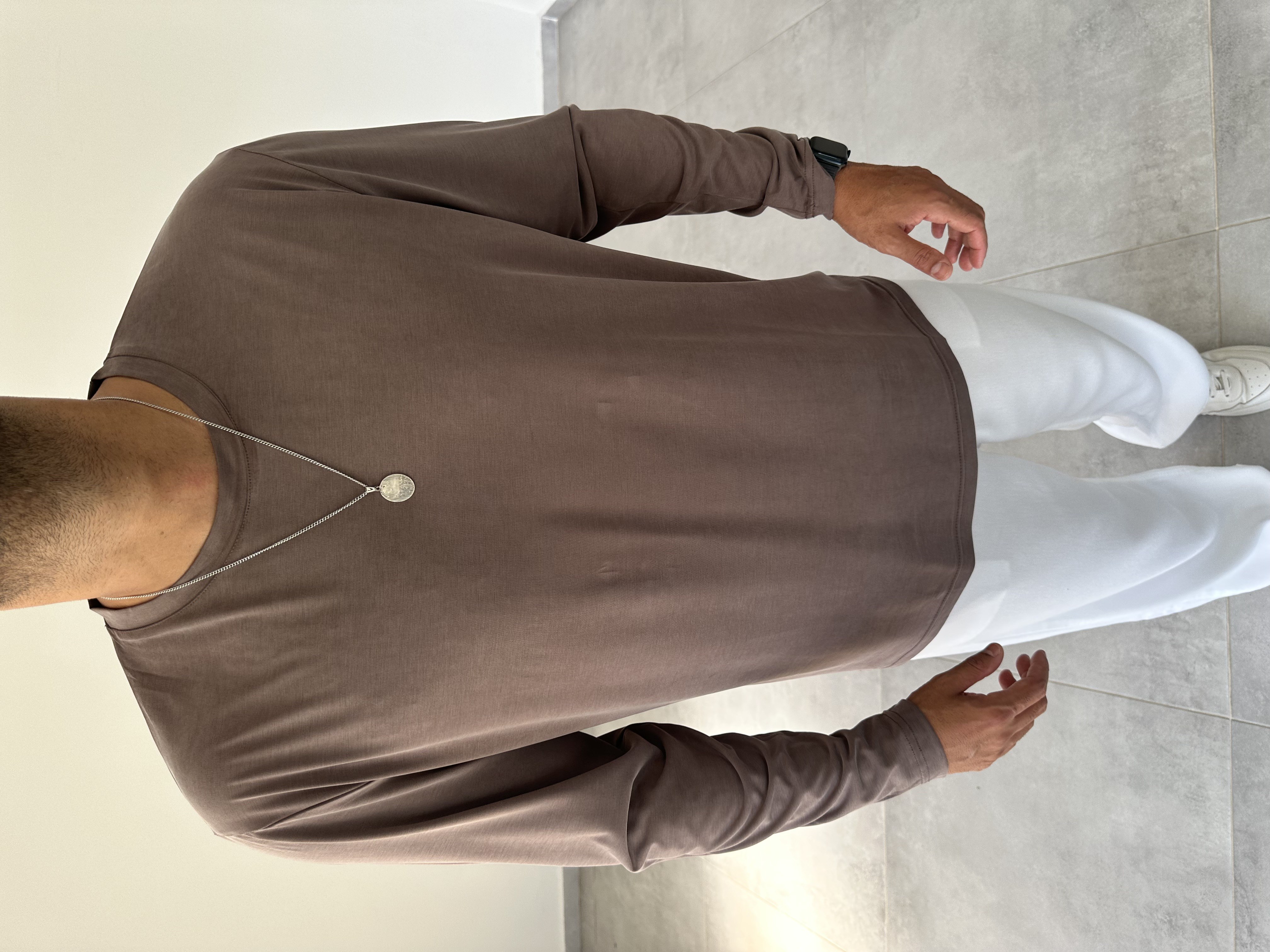 Kahve Renk Modal Kumaş Basic Sweatshirt