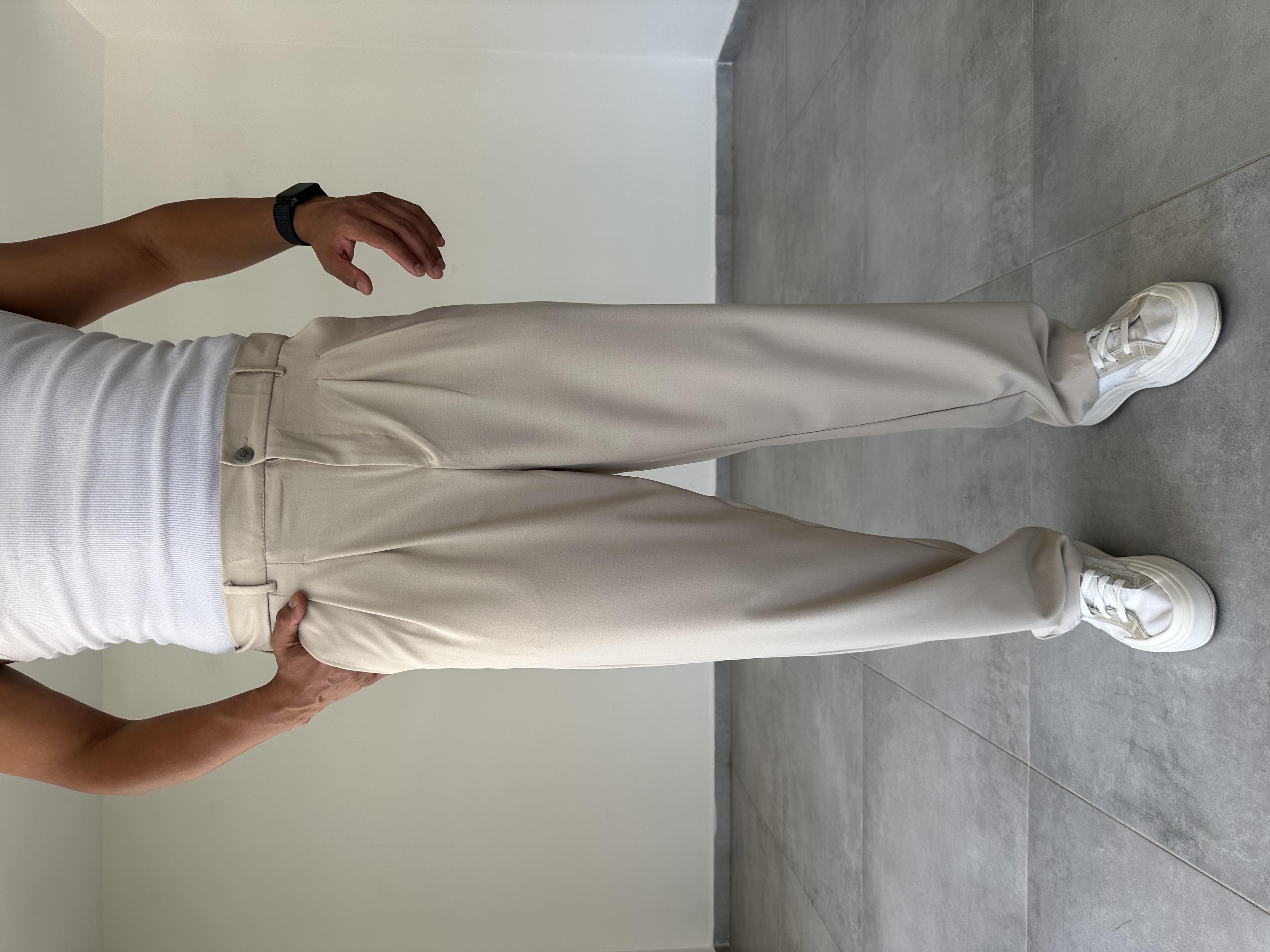 Bej Renk Basic Baggy Kumaş Pantolon