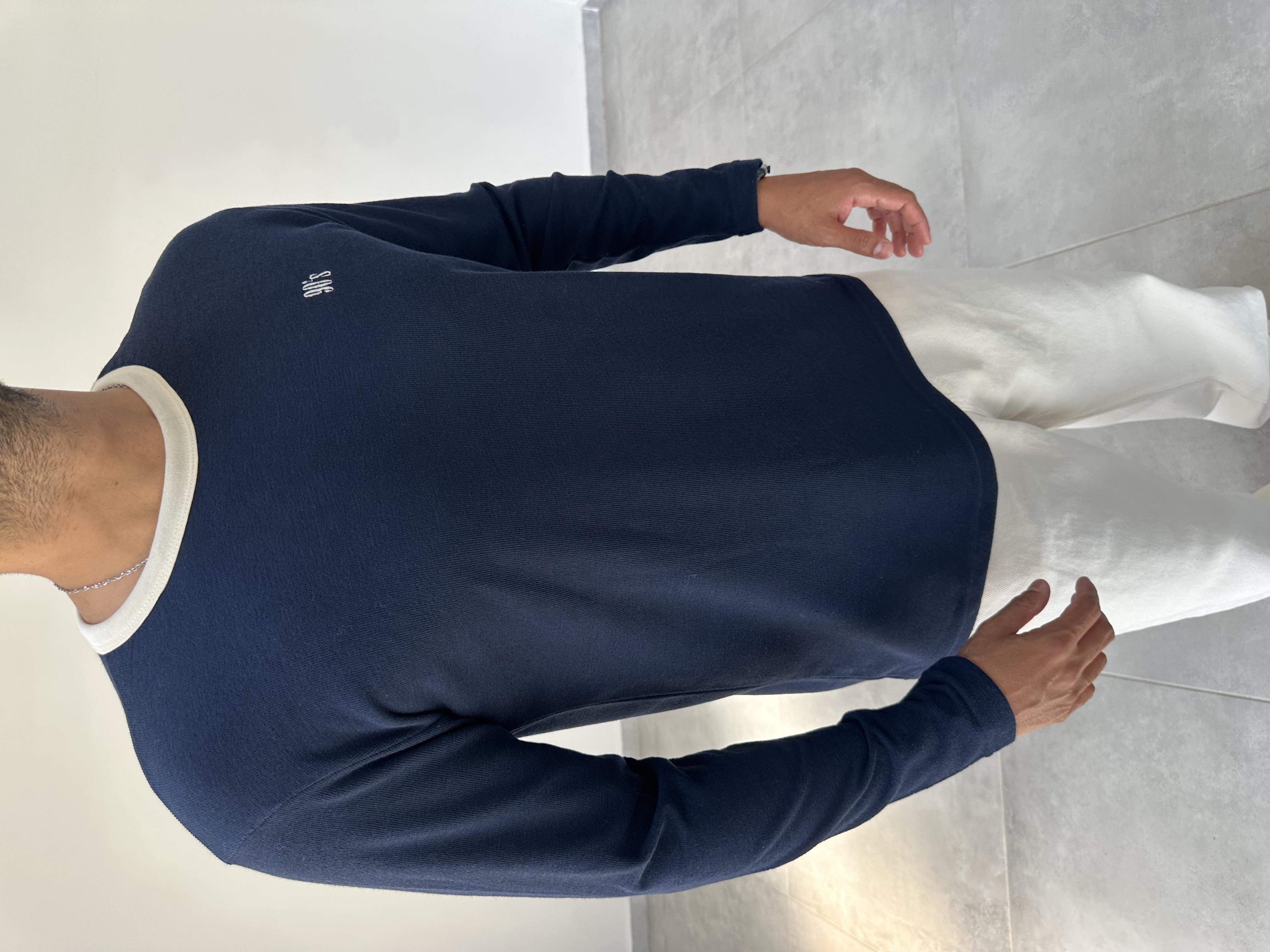90s Nakış Detaylı Lacivert Renk Retro Sweatshirt
