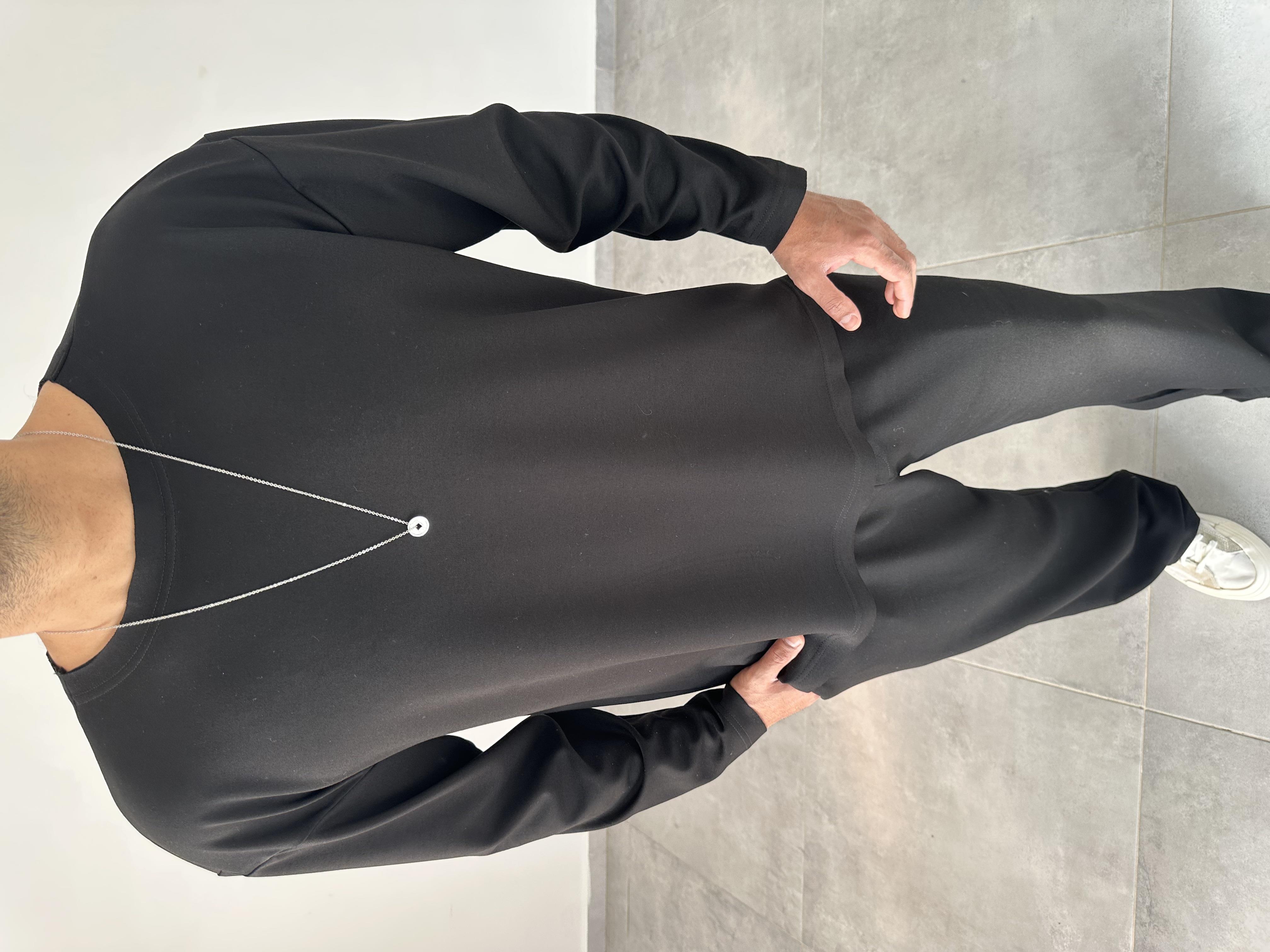 Siyah Renk Oys Kumaş Oversize Kesim Sweatshirt