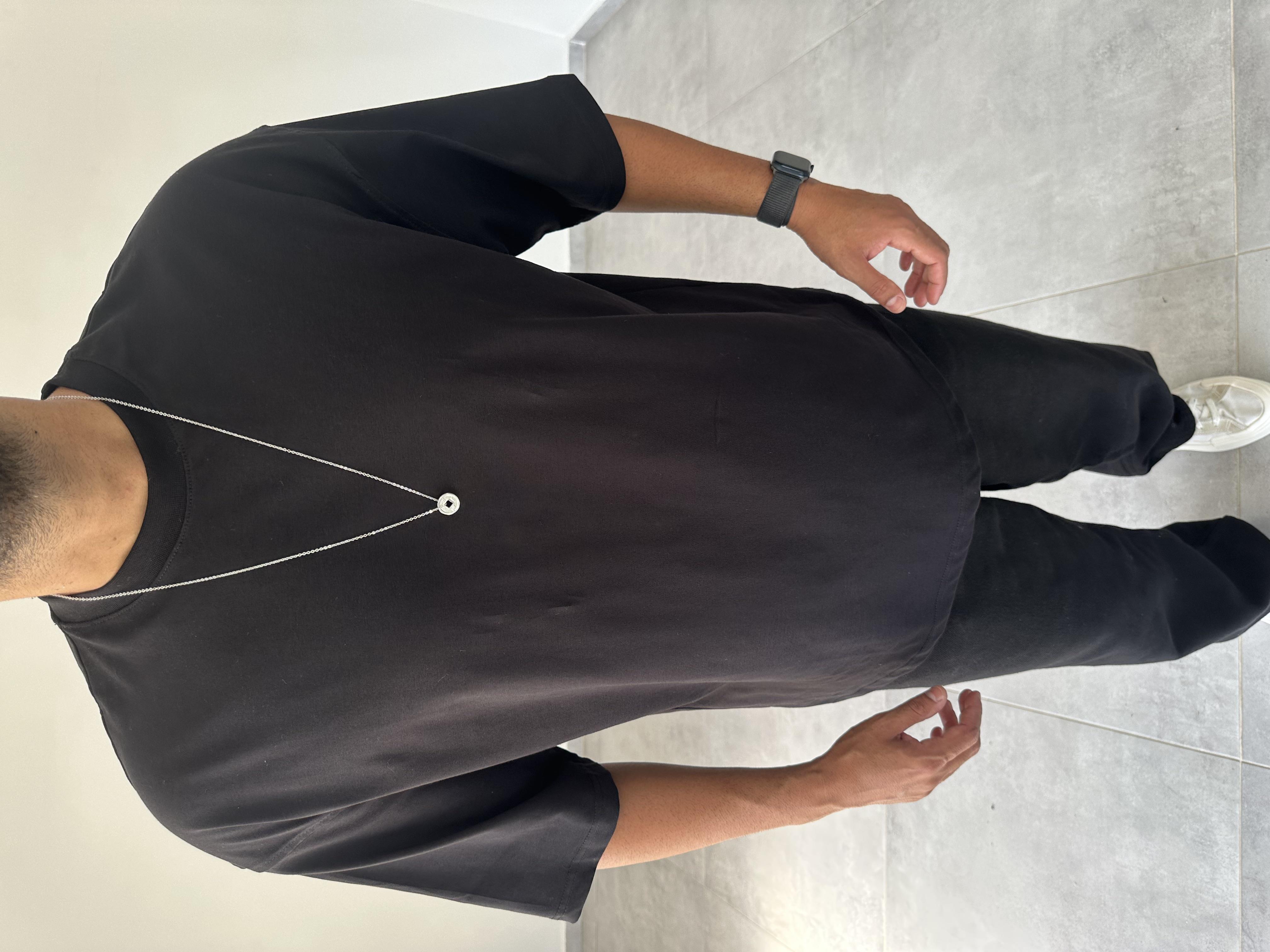 Siyah Renk Yıkamalı Oversize T-Shirt