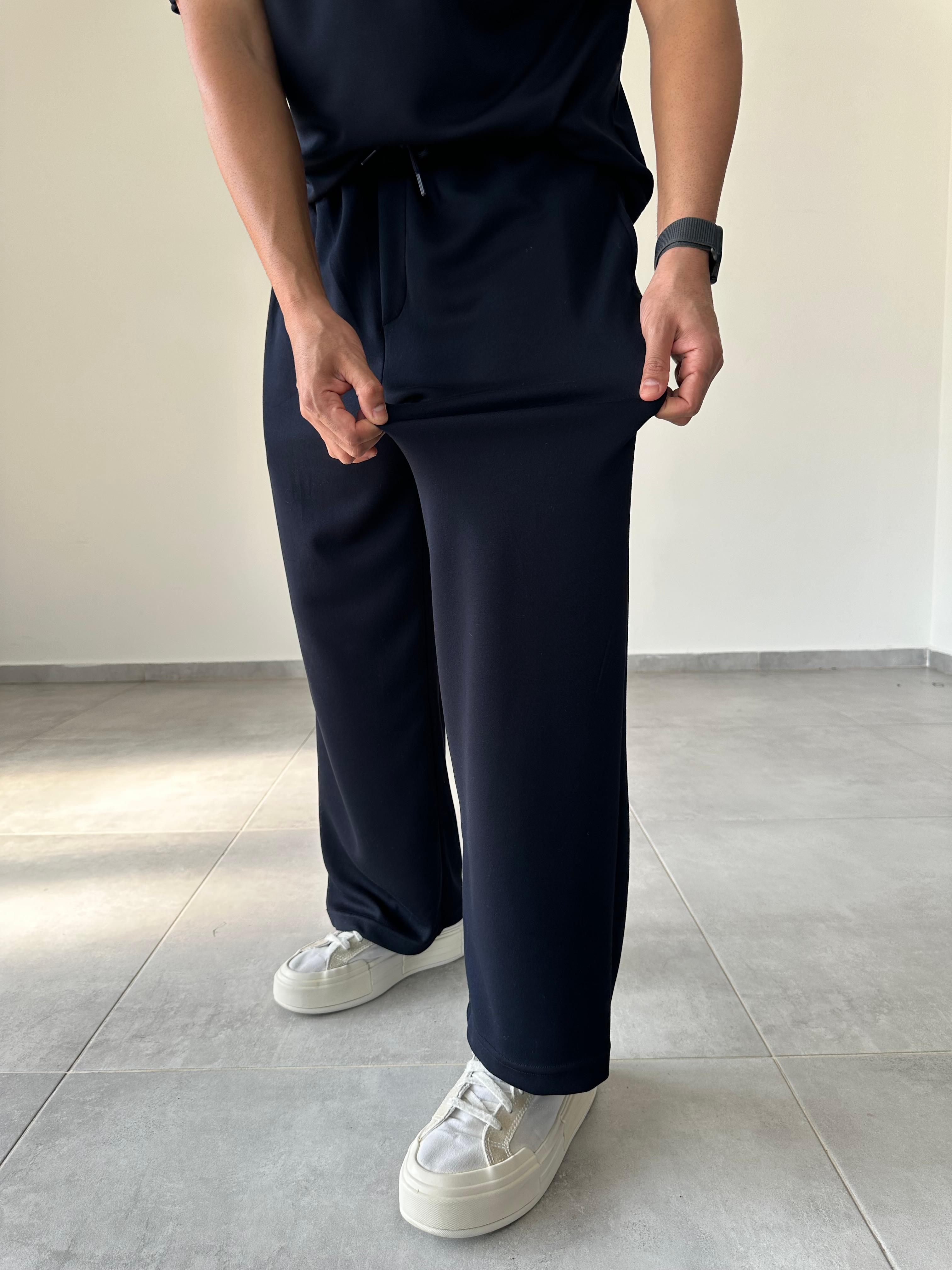 Modal Kumaş Lacivert Renk Rahat Kesim Baggy Pantolon