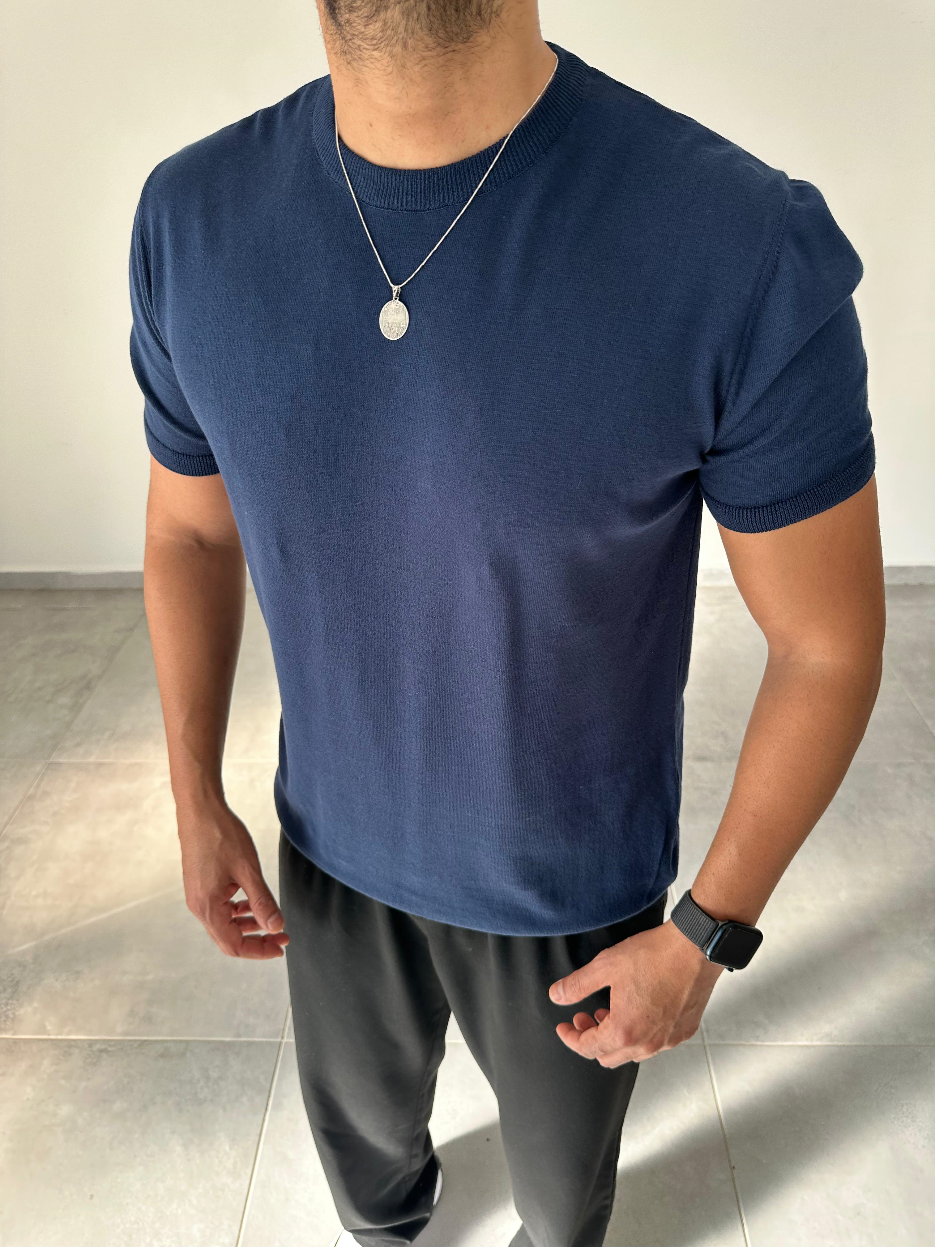 Lacivert Renk Premium Kalite Basic Triko T-Shirt