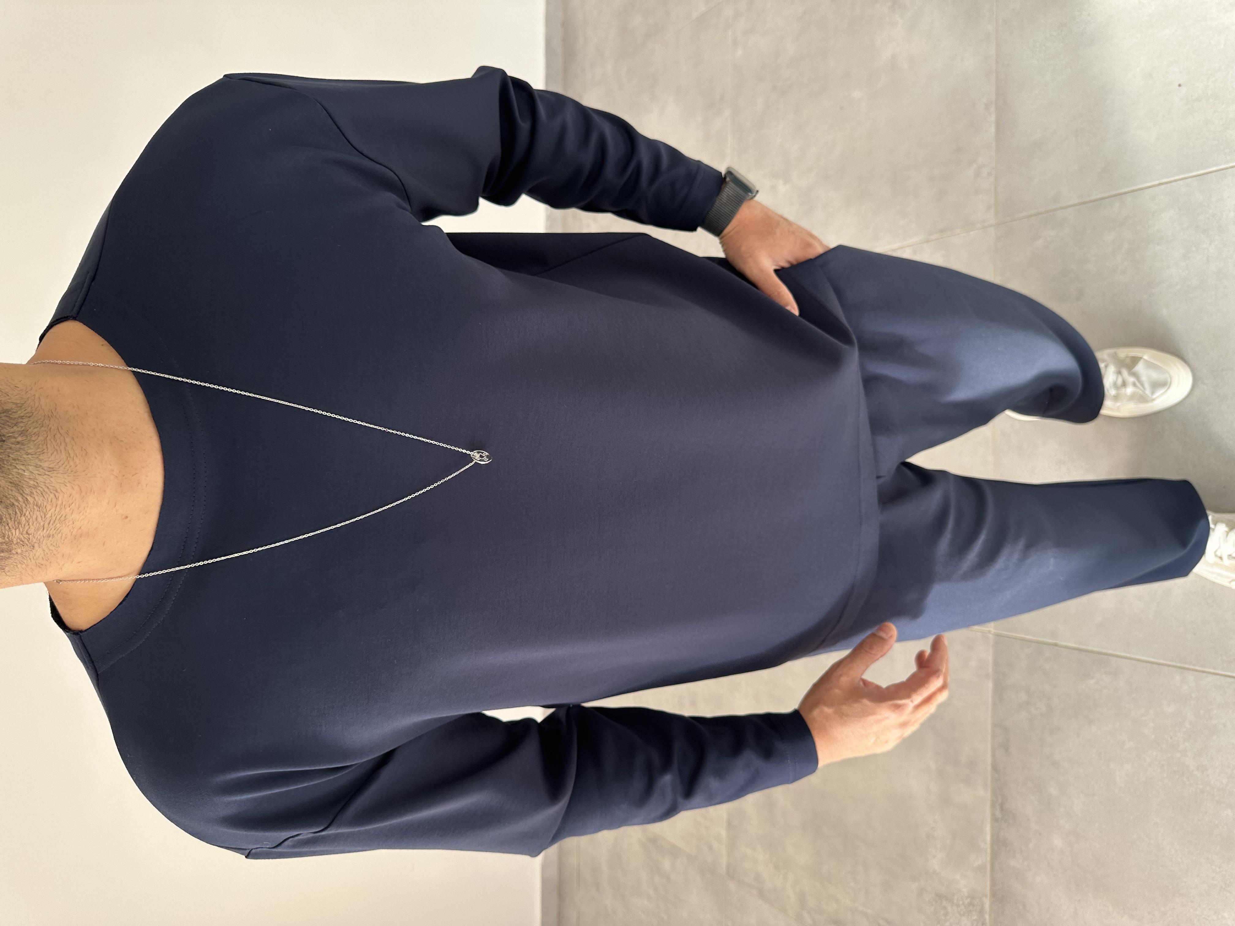 Lacivert Renk Oys Kumaş Oversize Kesim Sweatshirt
