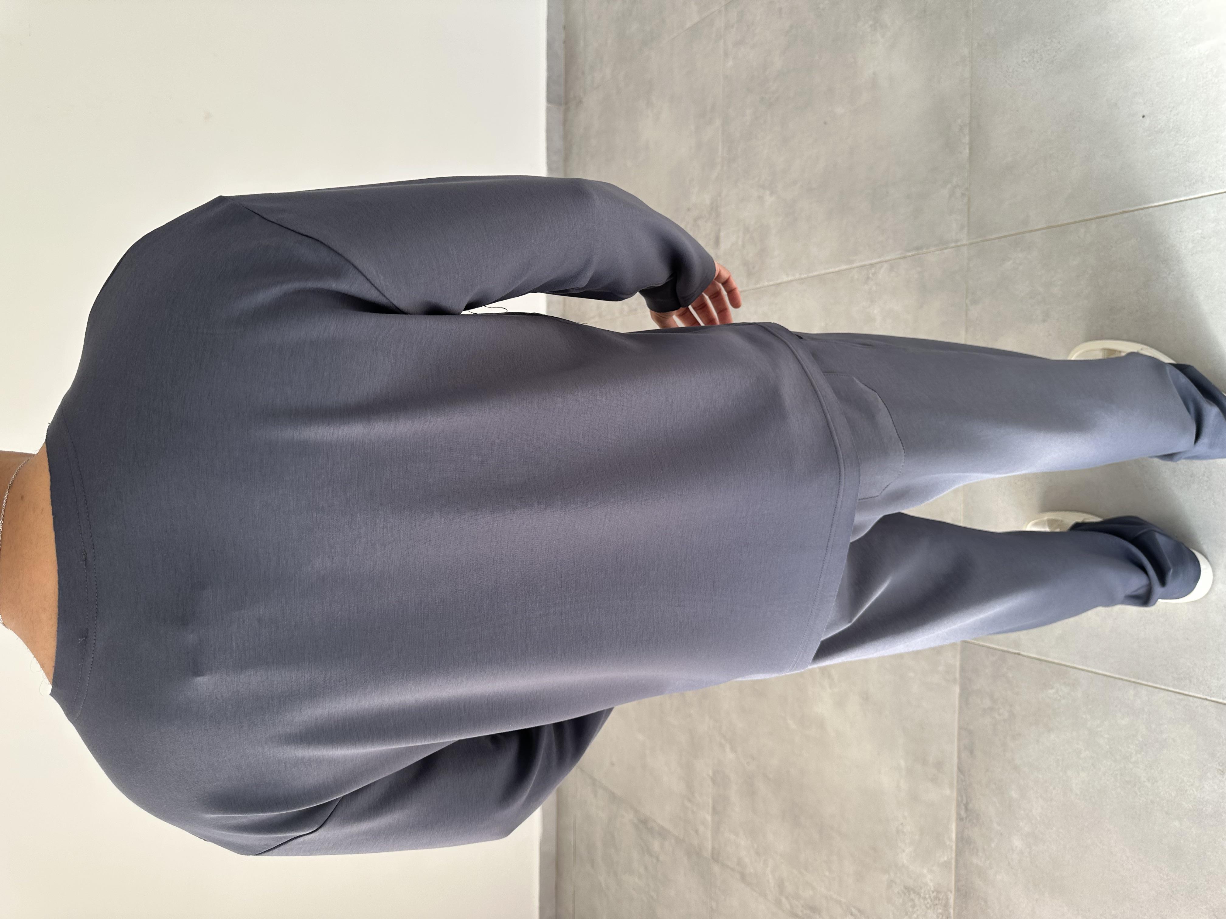 Antrasit Renk Oys Kumaş Oversize Kesim Sweatshirt
