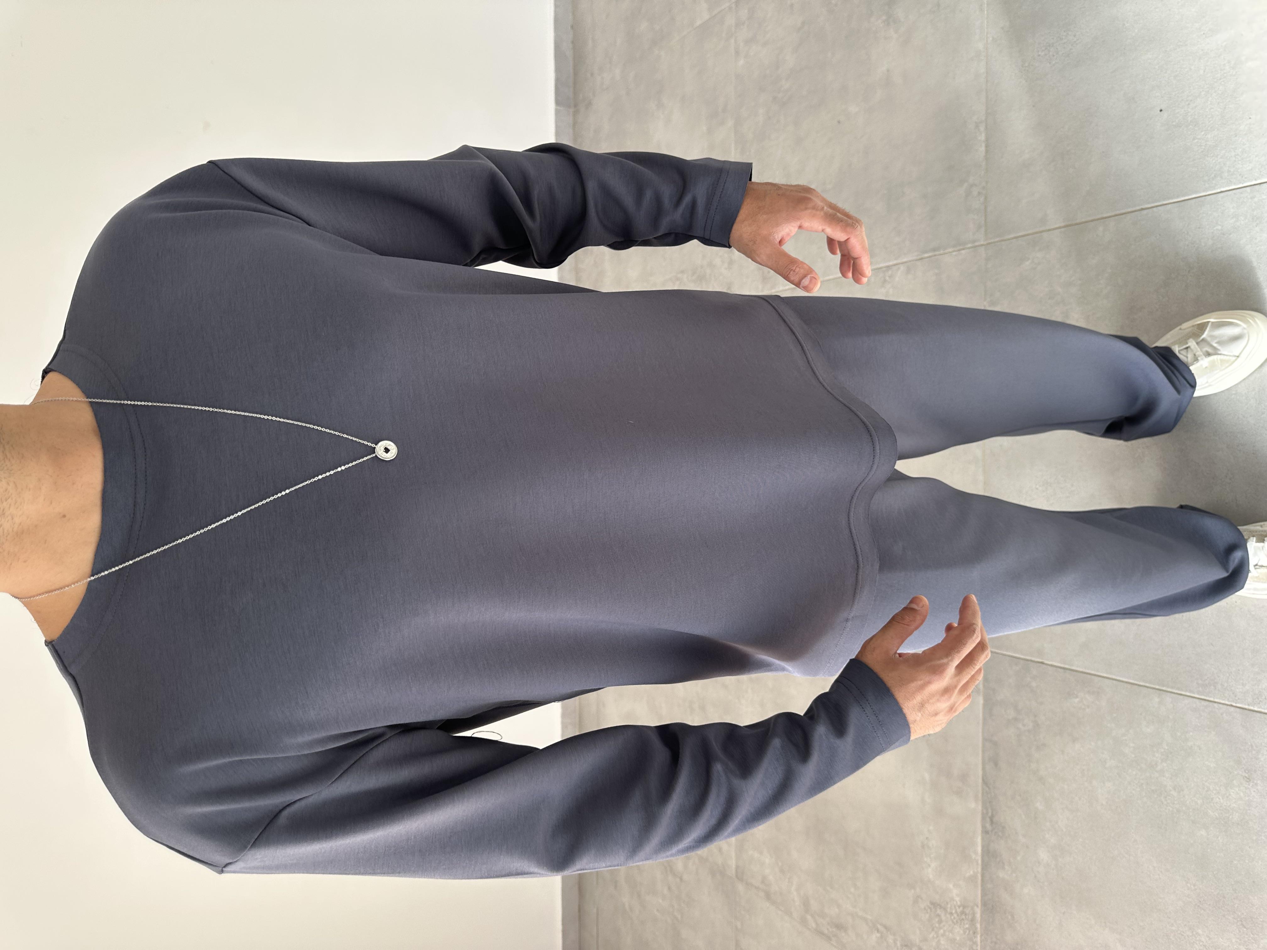 Antrasit Renk Oys Kumaş Oversize Kesim Sweatshirt