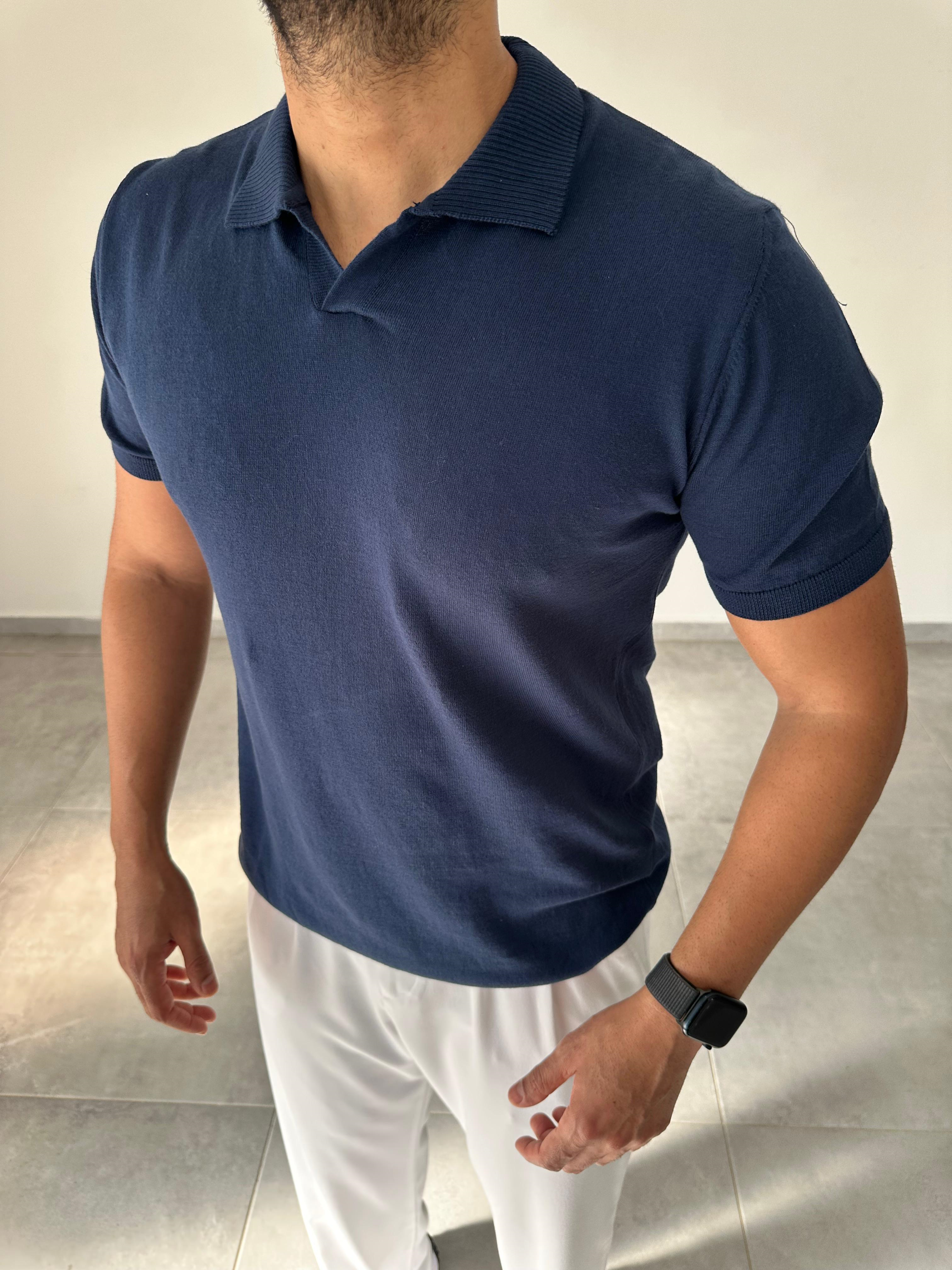 Polo Yaka Lacivert Renk Triko T-Shirt