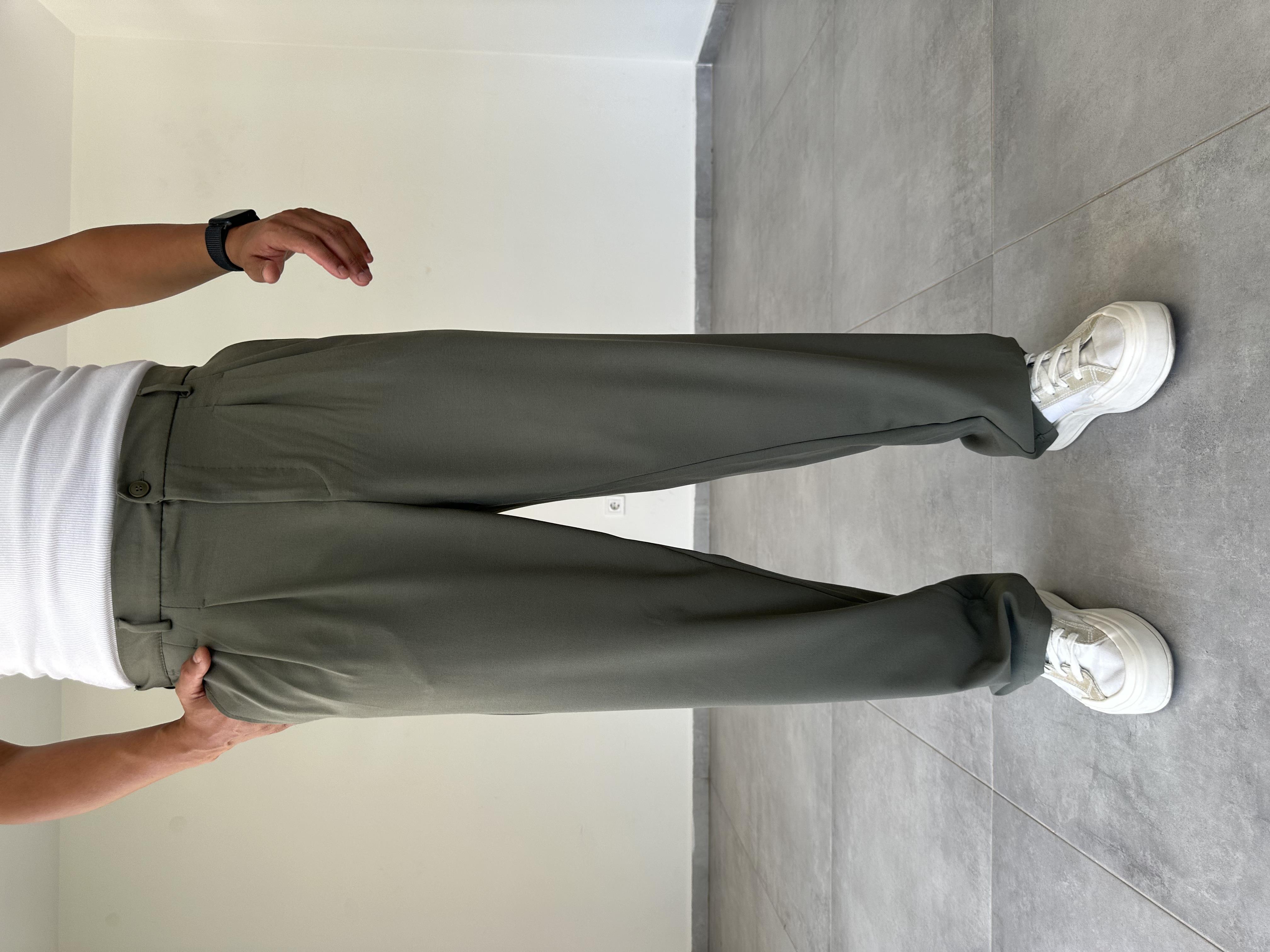 Haki Yeşil  Basic Baggy Kumaş  Pantolon