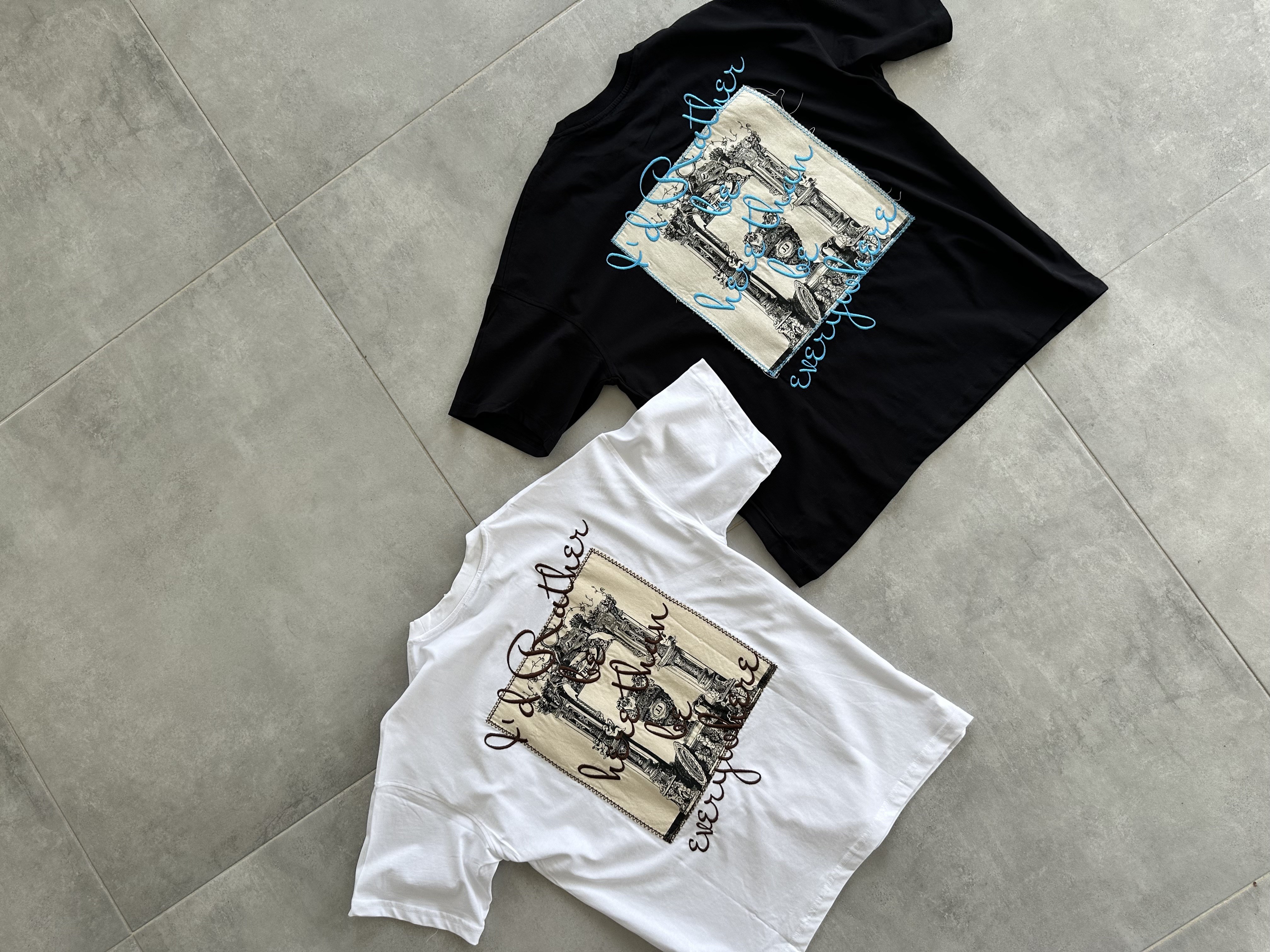 Beyaz Renk Rather Be Here Nakış Ve Pantch Detaylı Oversize T-Shirt