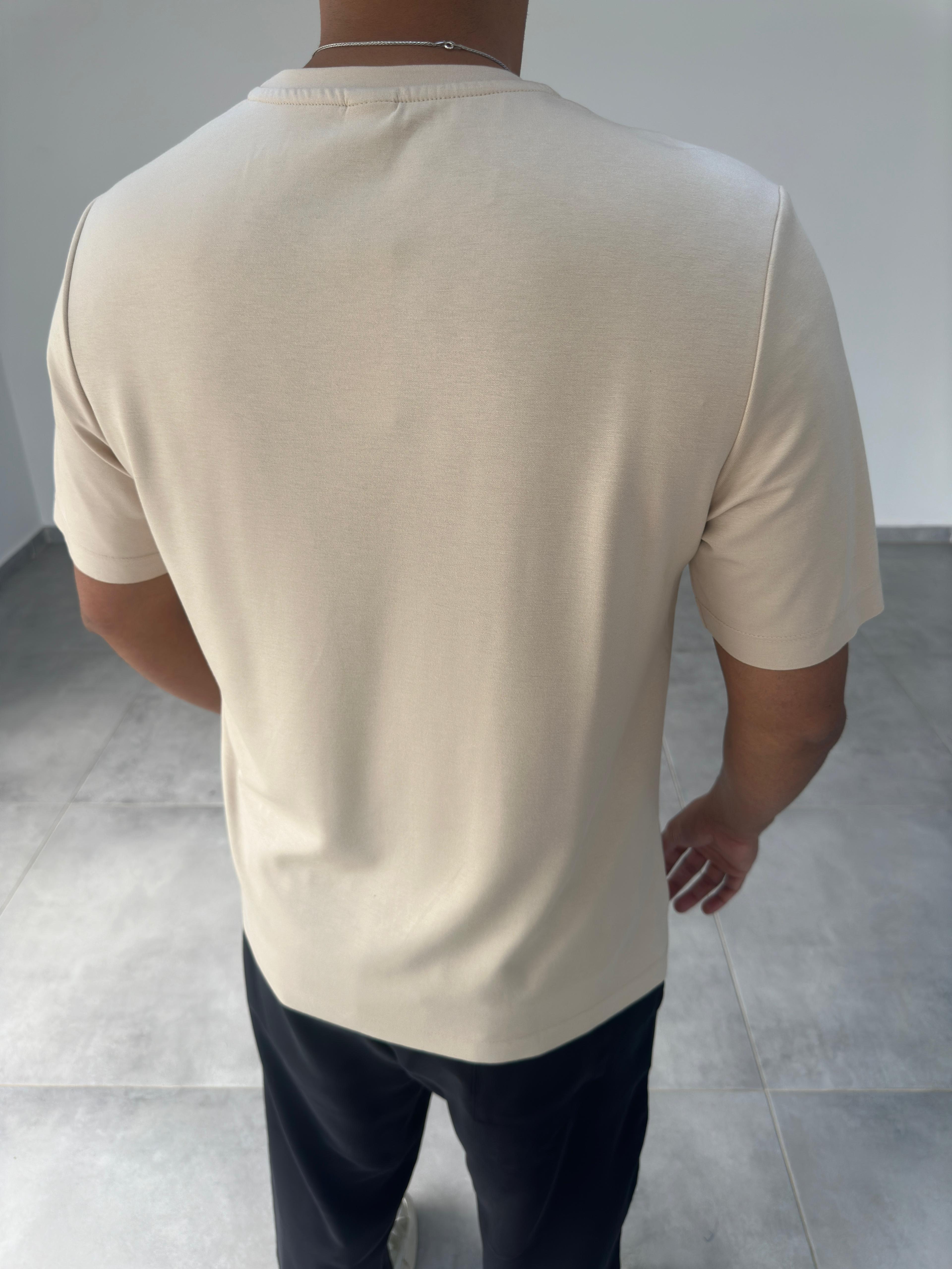 Bej Renk Oysho Kumaş Basic T-shirt