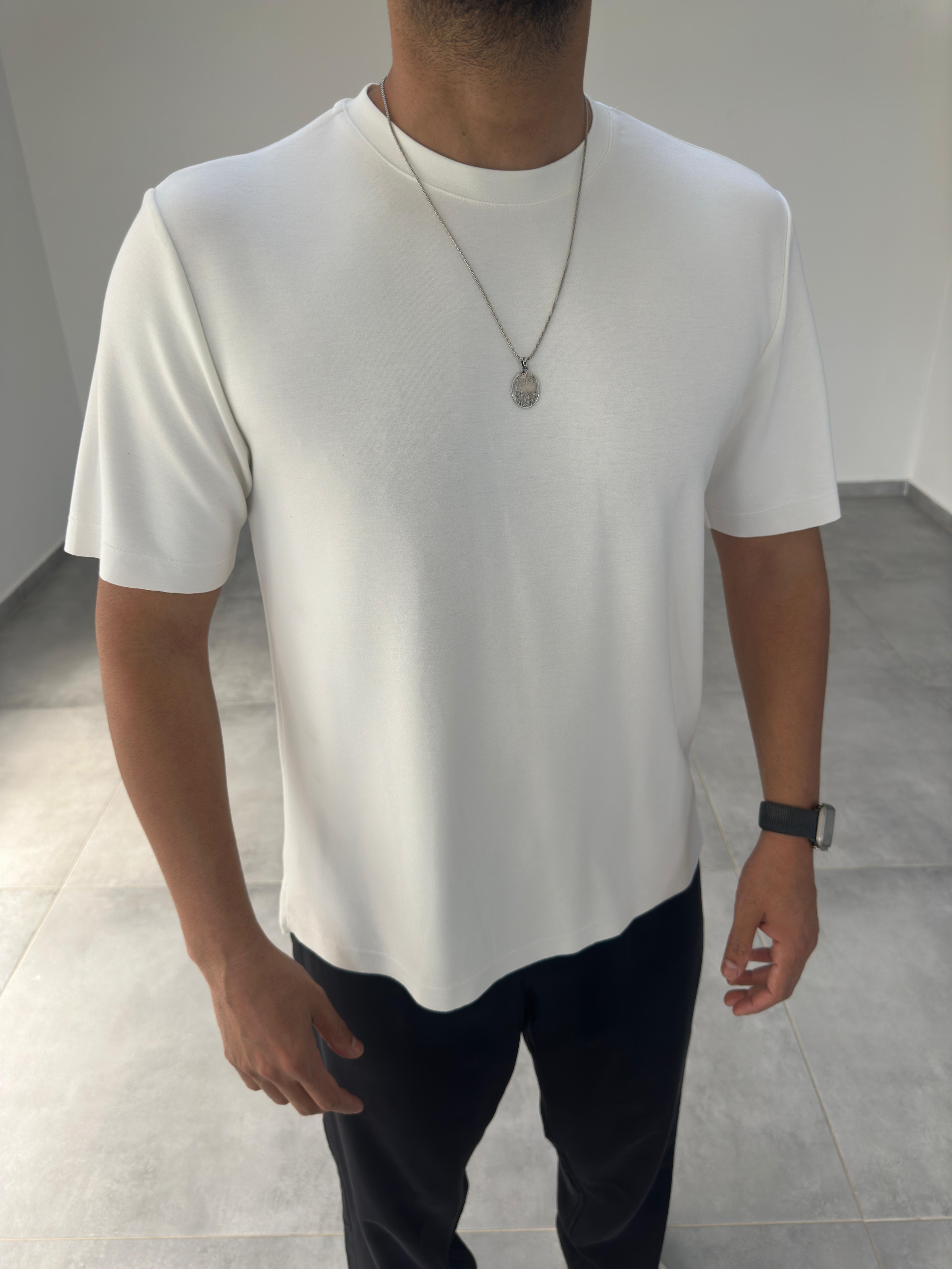 Beyaz Renk Oysho Kumaş Basic T-shirt