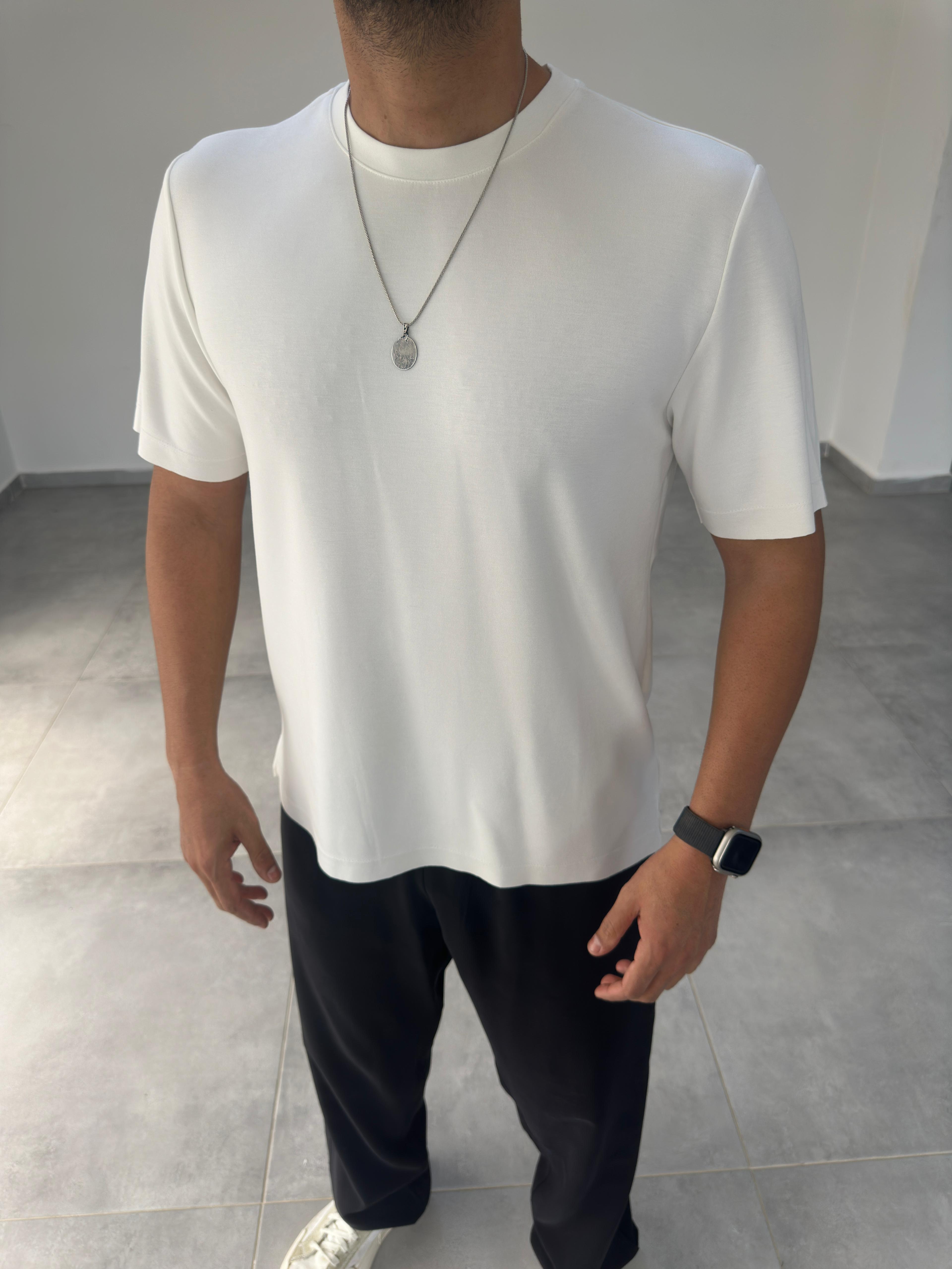 Beyaz Renk Oysho Kumaş Basic T-shirt
