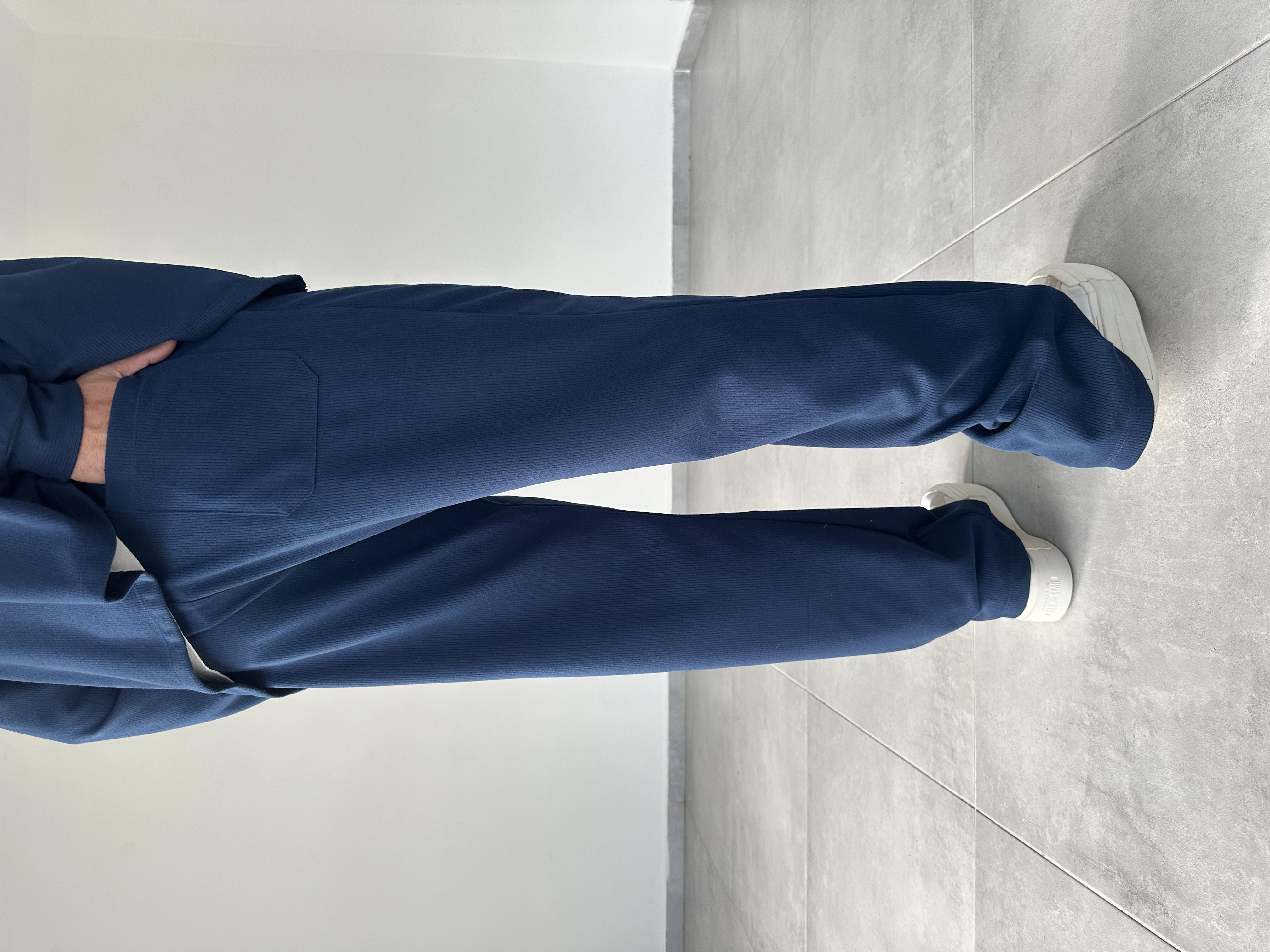 Lacivert Renk Ottoman Kumaş Rahat Kesim Baggy Pantolon