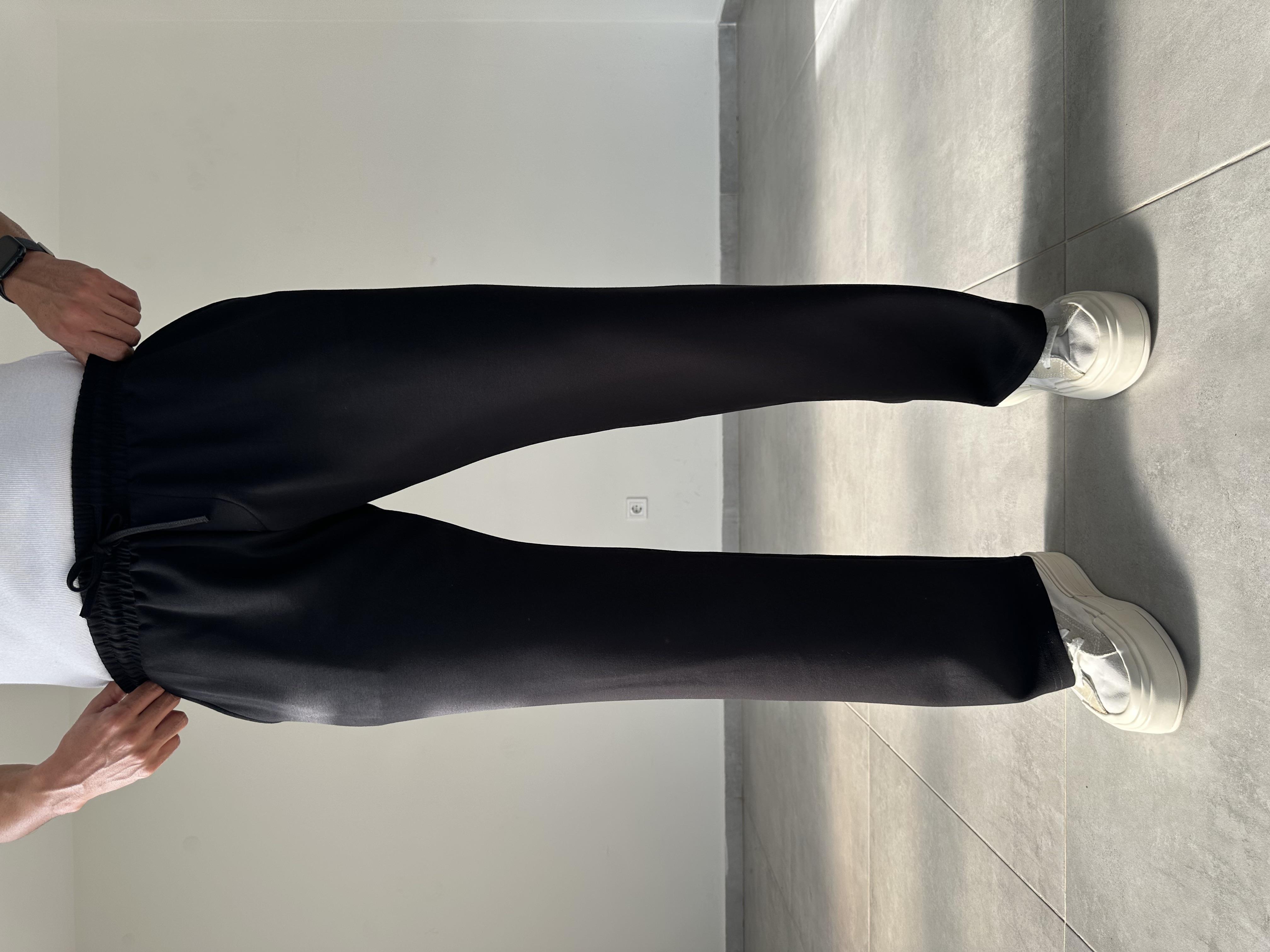 Siyah Renk Modal Kumaş Basic Baggy Pantolon