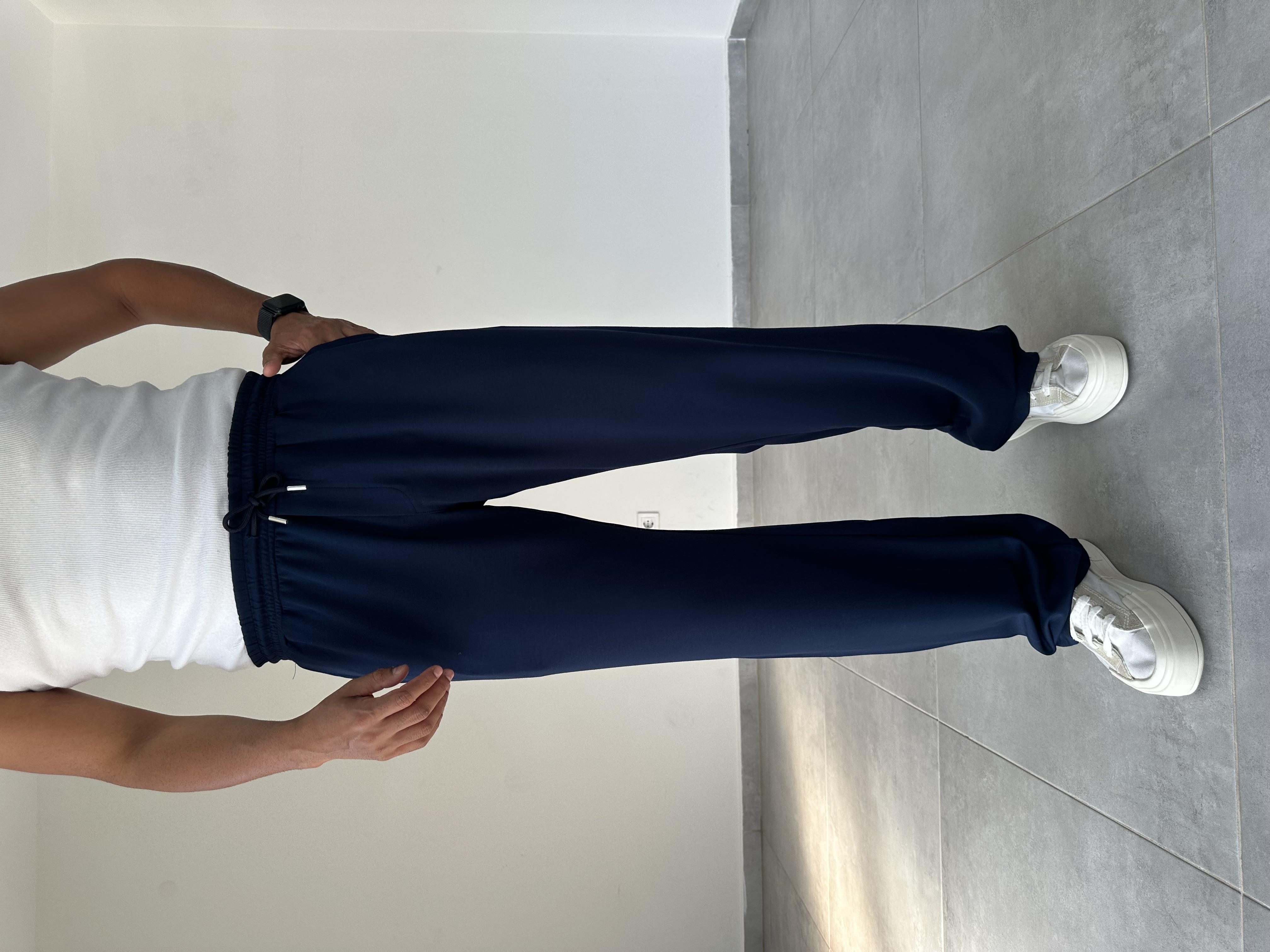 Lacivert Renk Oys Kumaş Baggy Kesim Pantolon