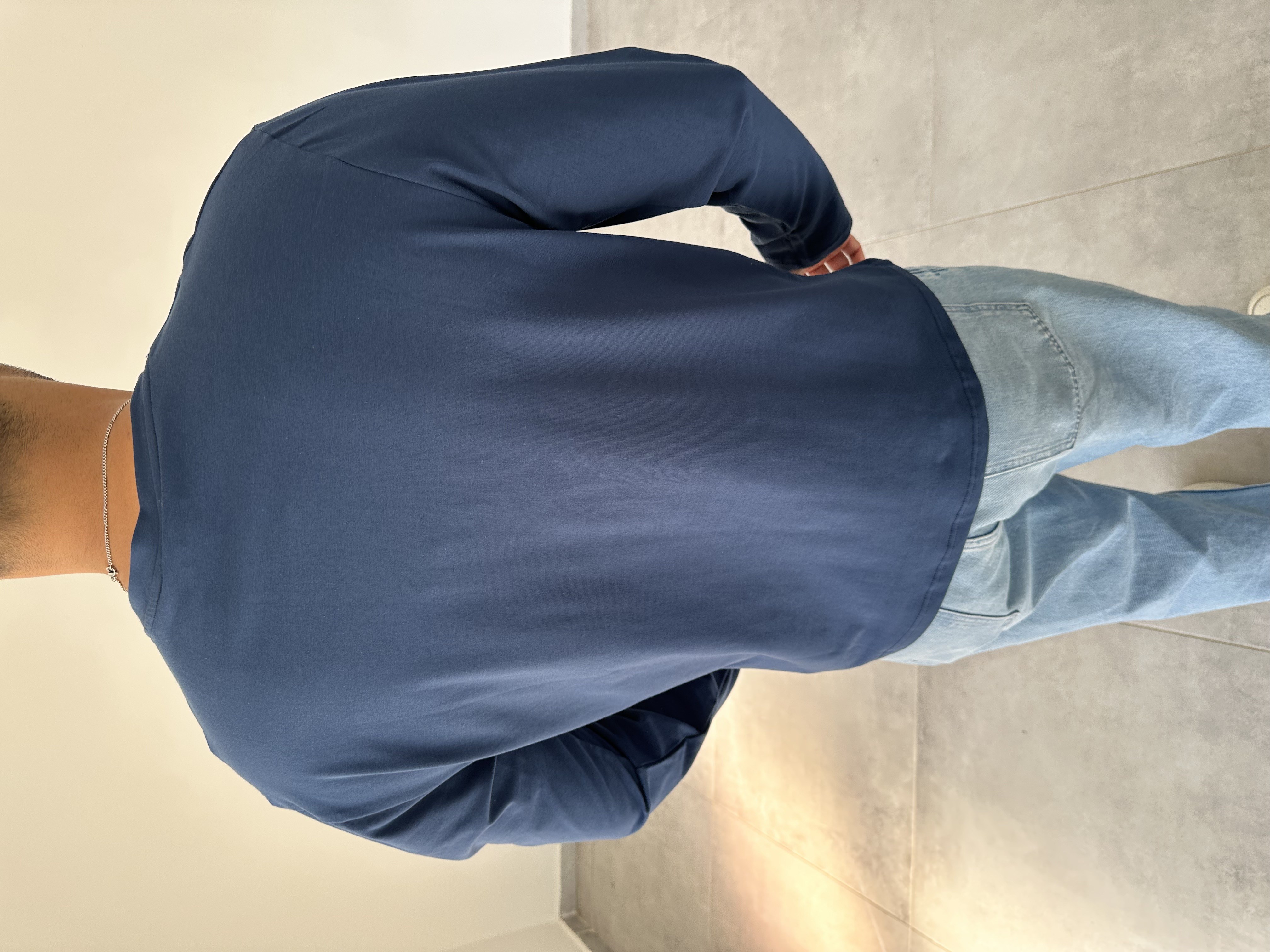 Lacivert Renk Rahat Kesim Yüksek Kalite Basic Sweatshirt