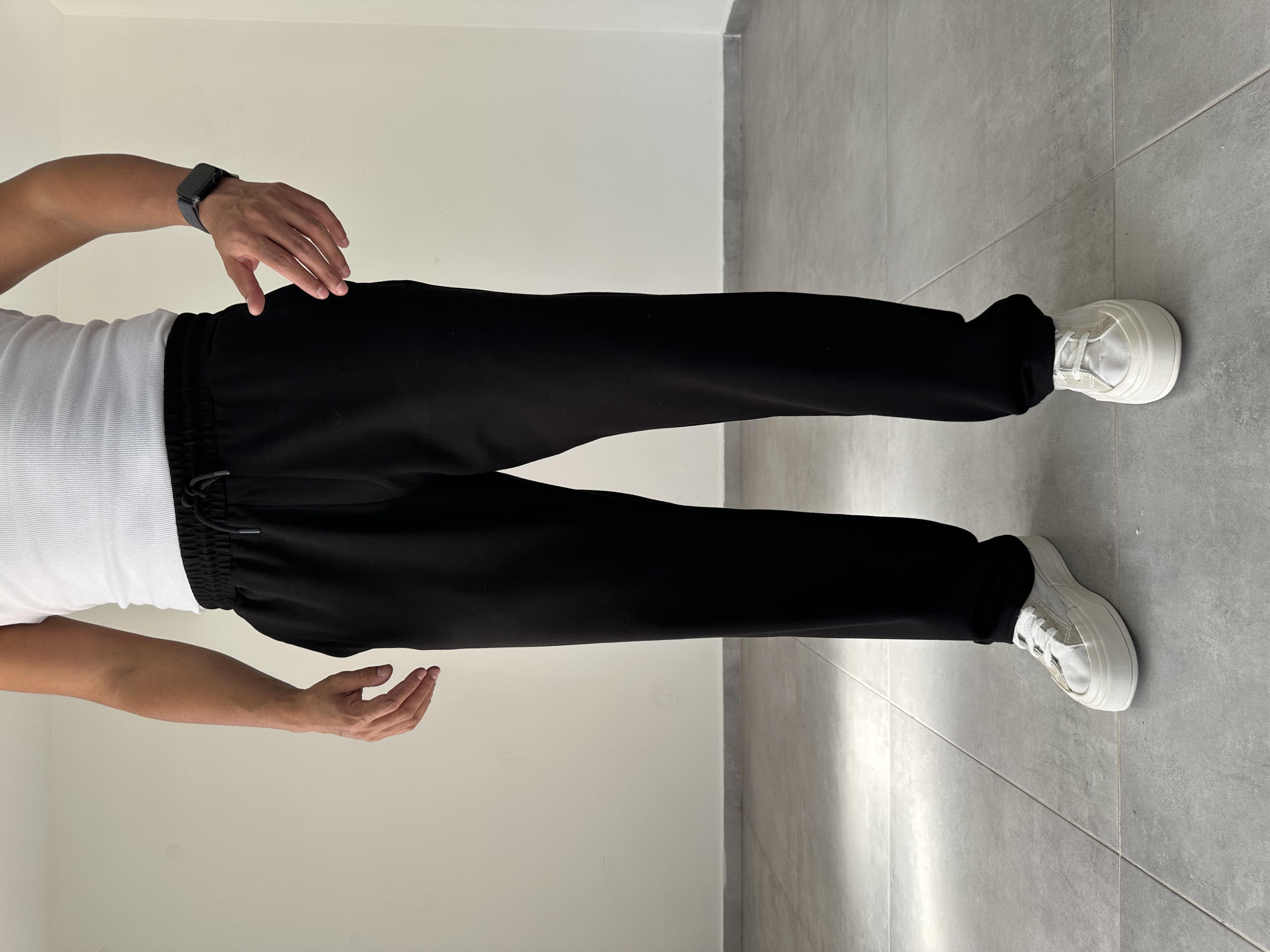 Siyah Renk Örme Gabardin Baggy Pantolon