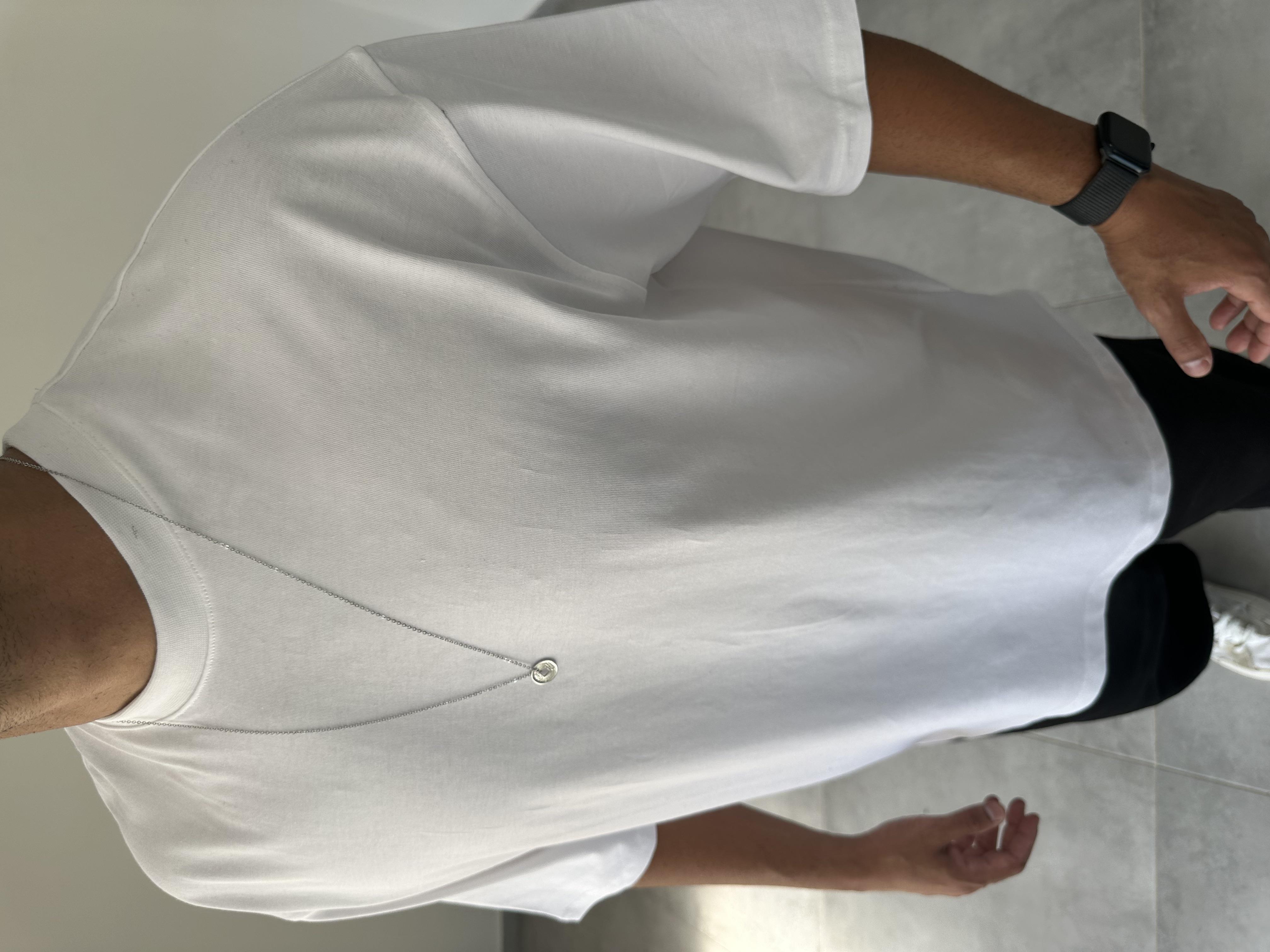Beyaz Renk Yıkamalı Oversize T-Shirt
