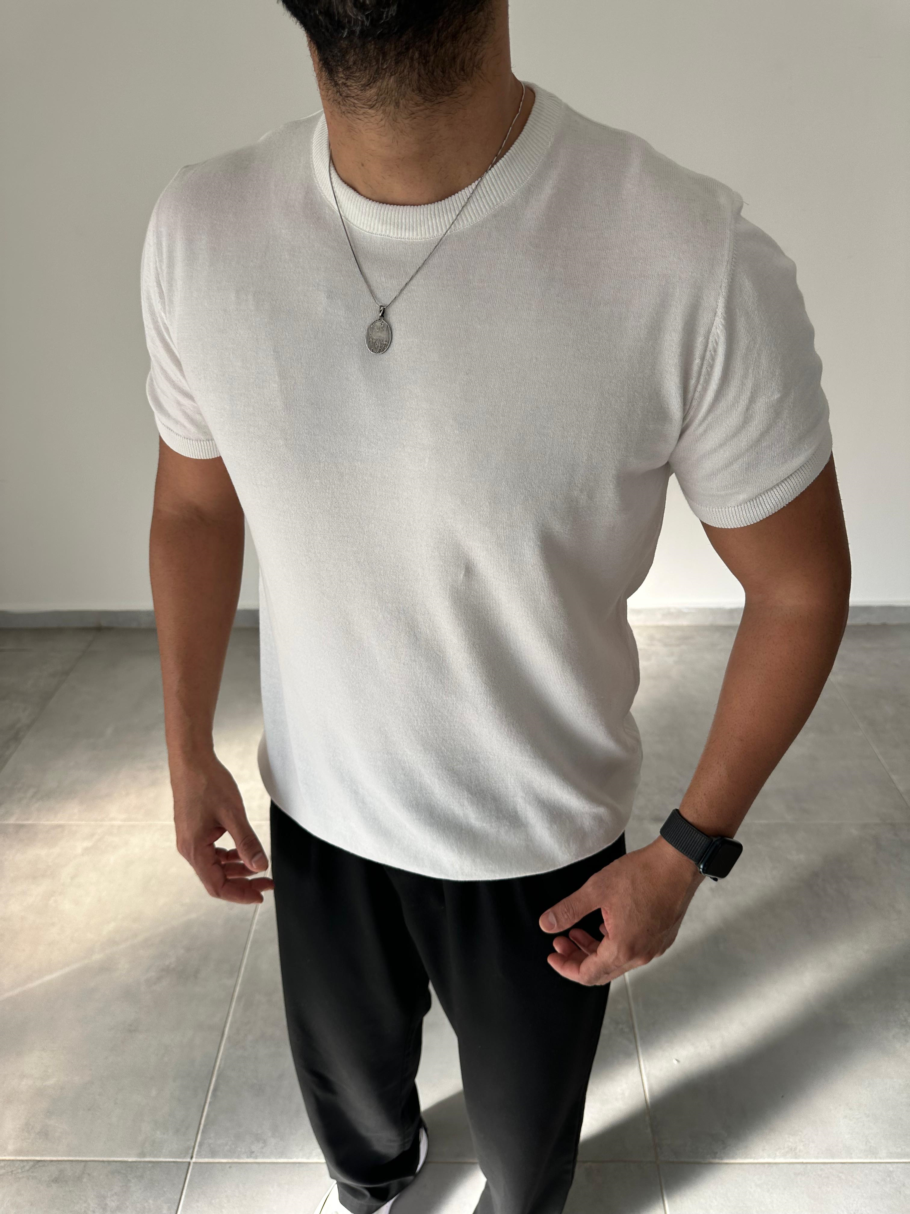 Beyaz Renk Premium Kalite Basic Triko T-Shirt