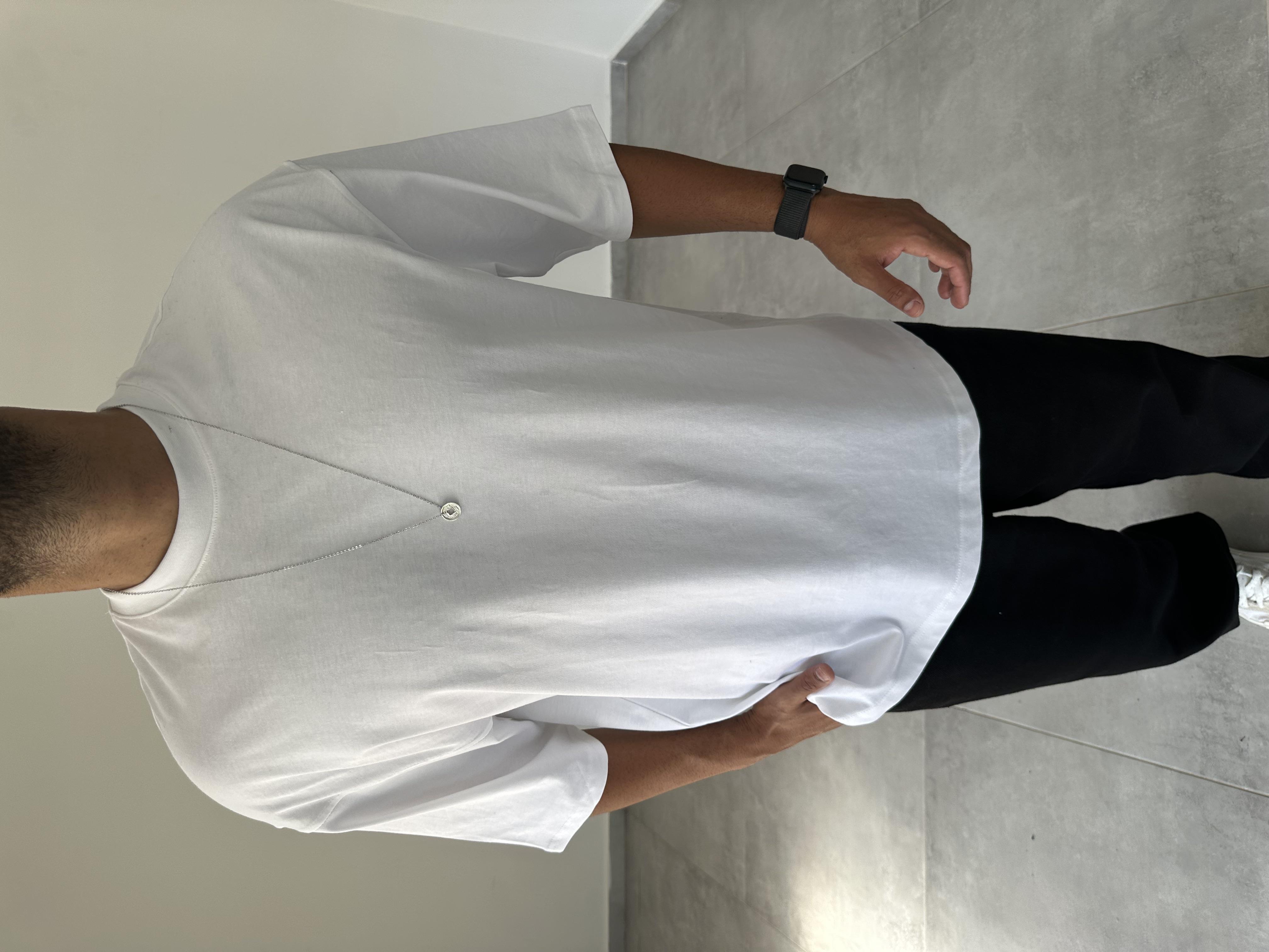 Beyaz Renk Yıkamalı Oversize T-Shirt