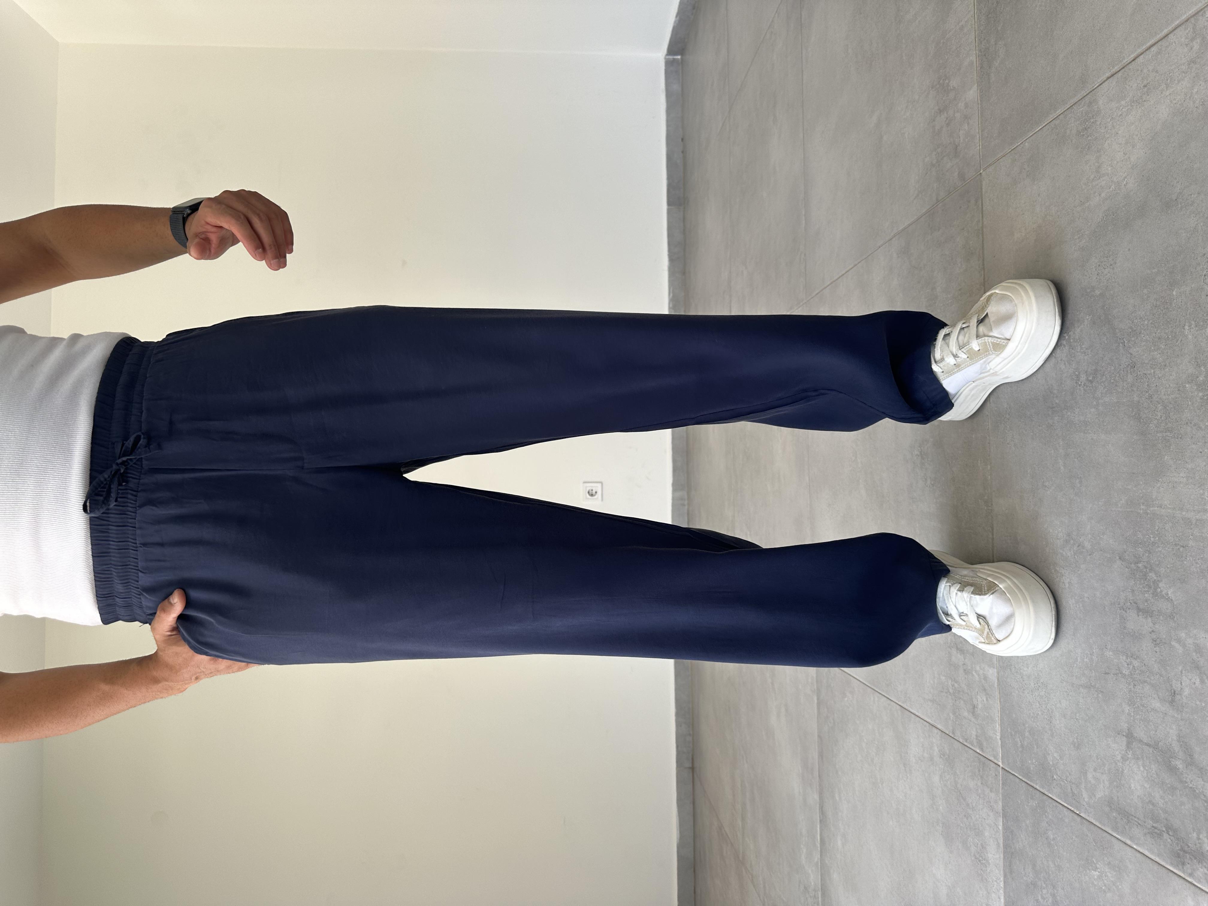 Lacivert Renk Modal Kumaş Baggy Pantolon