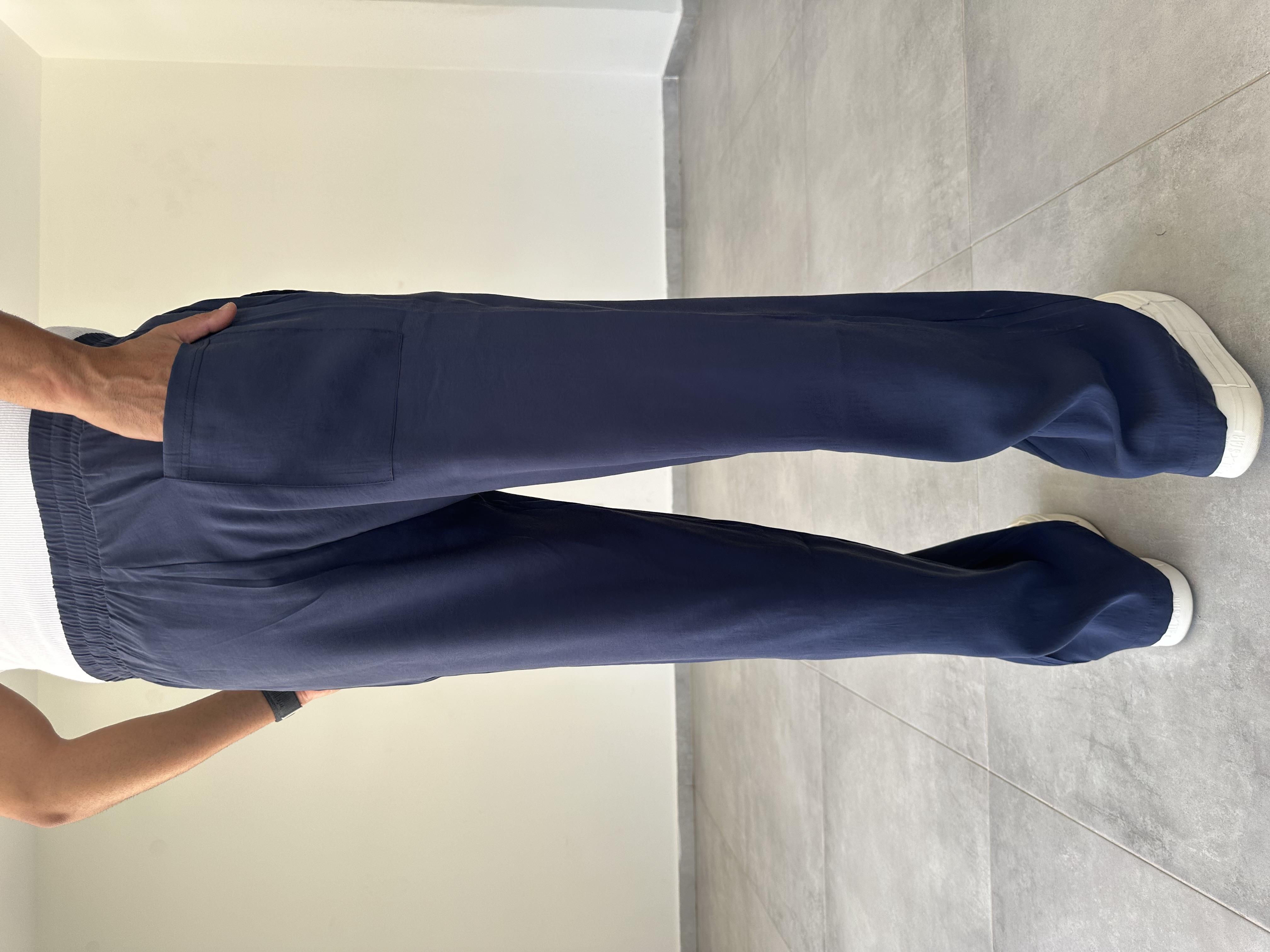 Lacivert Renk Modal Kumaş Baggy Pantolon