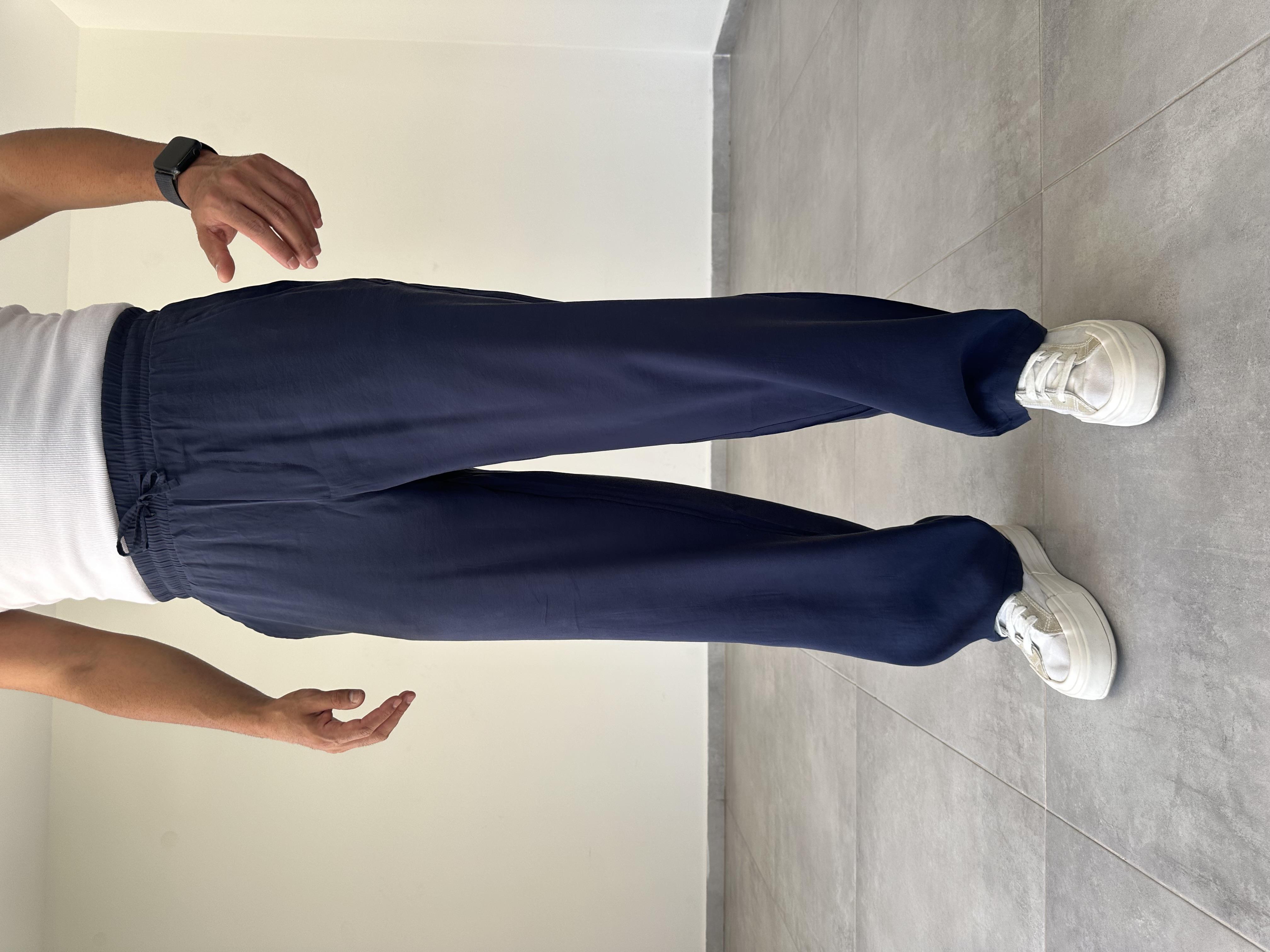 Lacivert Renk Modal Kumaş Baggy Pantolon