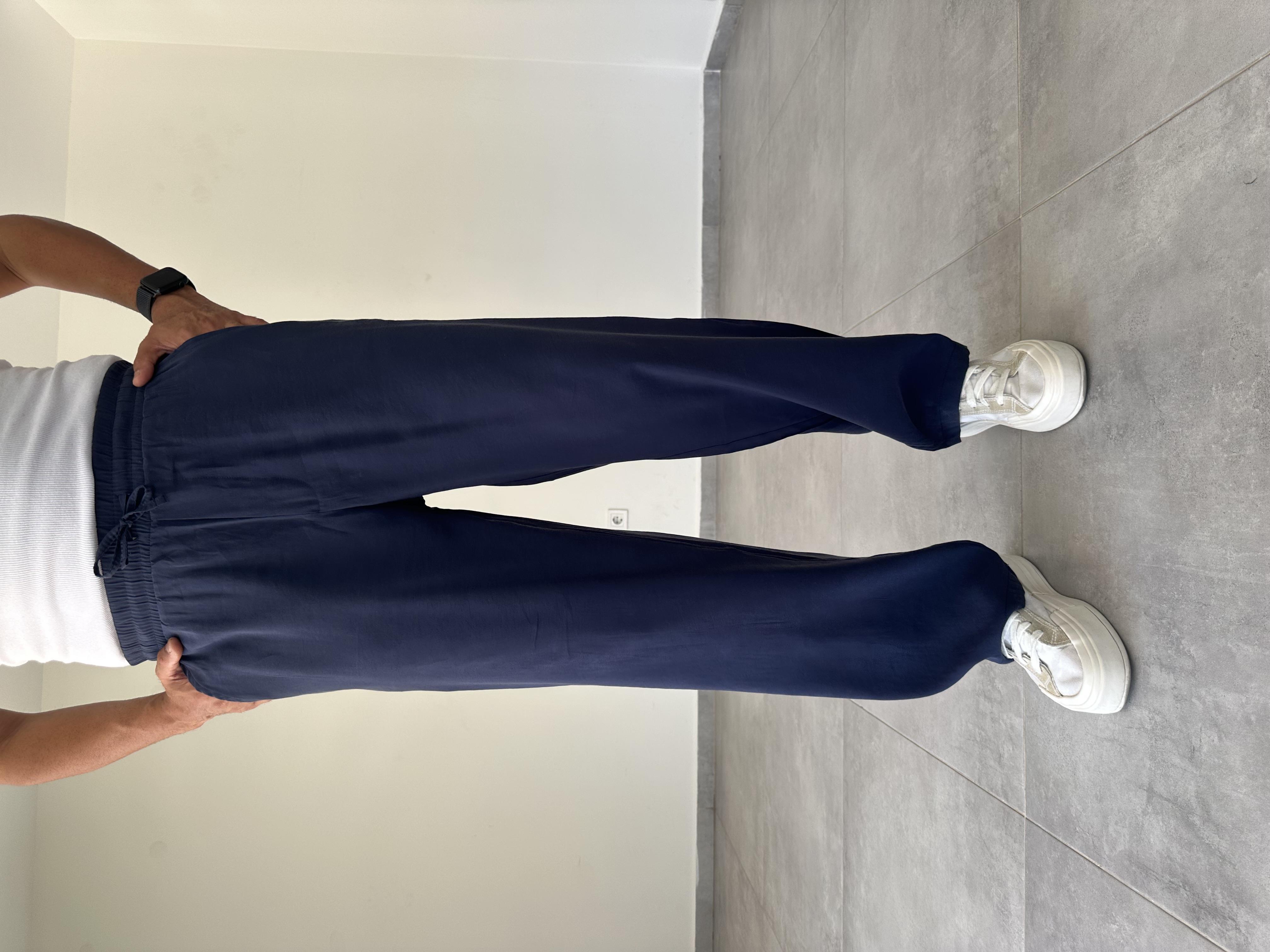 Lacivert Renk Modal Kumaş Baggy Pantolon