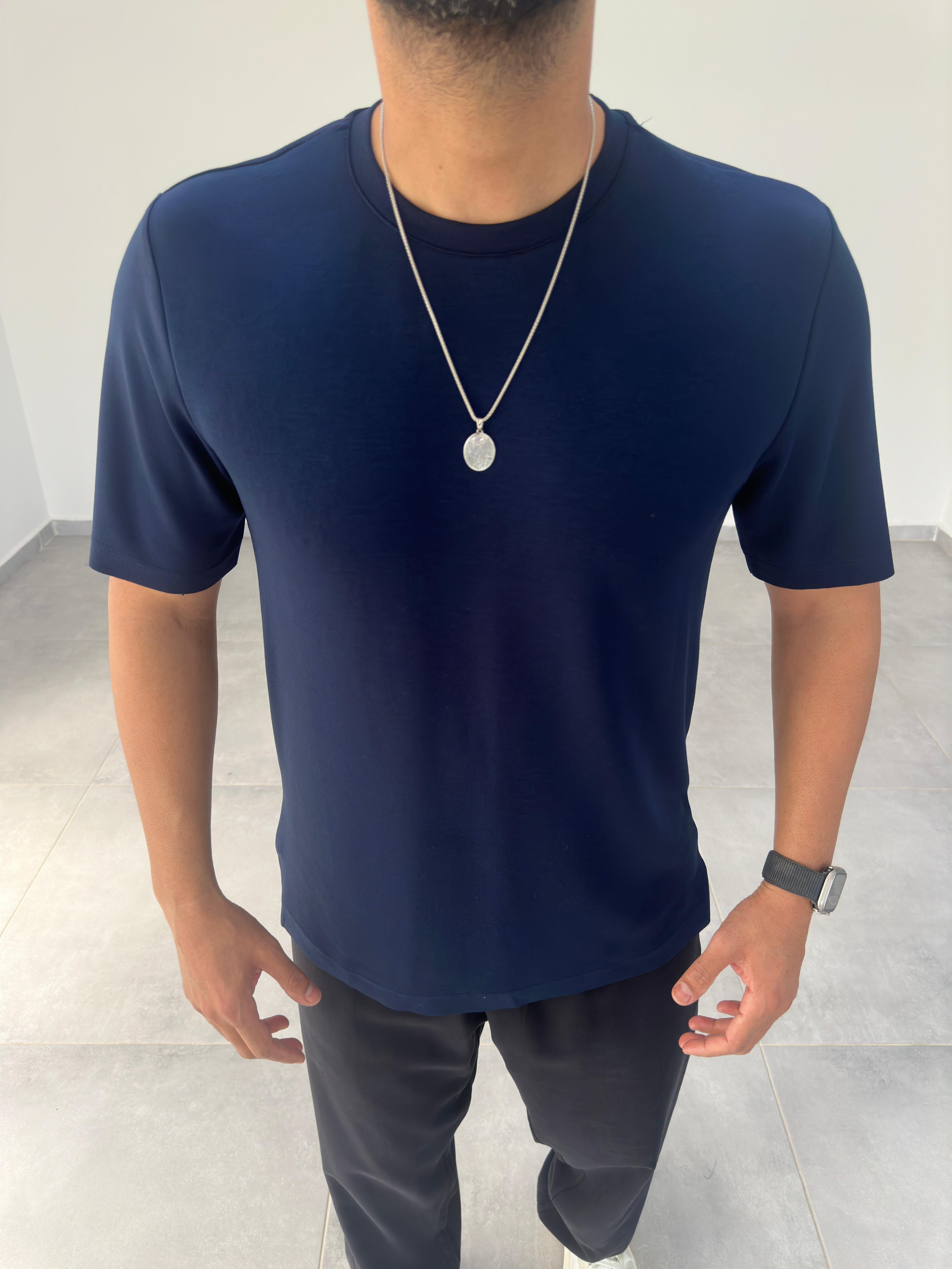 Lacivert Renk Oysho Kumaş Basic T-shirt