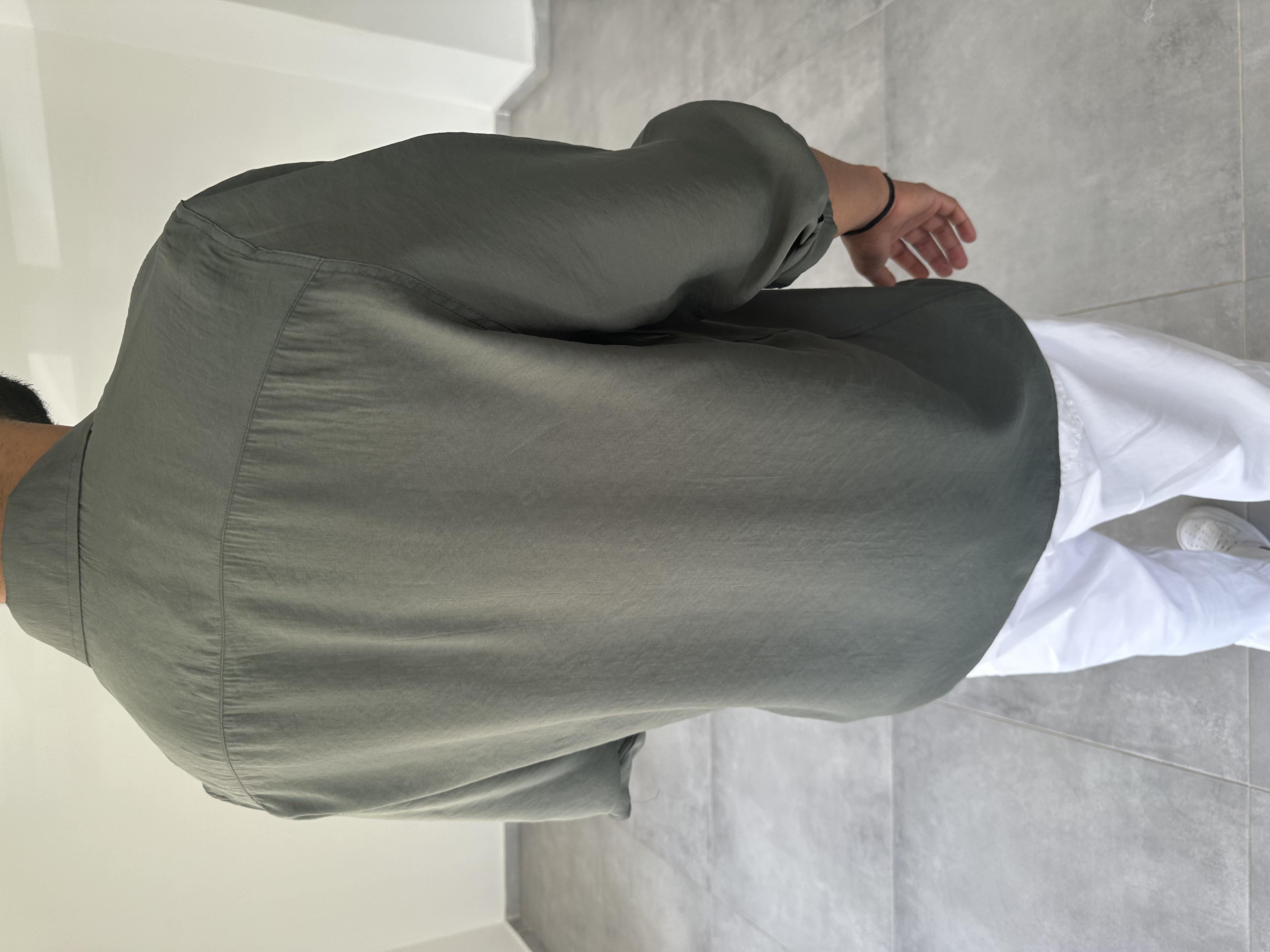 Pastel Yeşil Renk Tensel Kumaş Oversize Gömlek