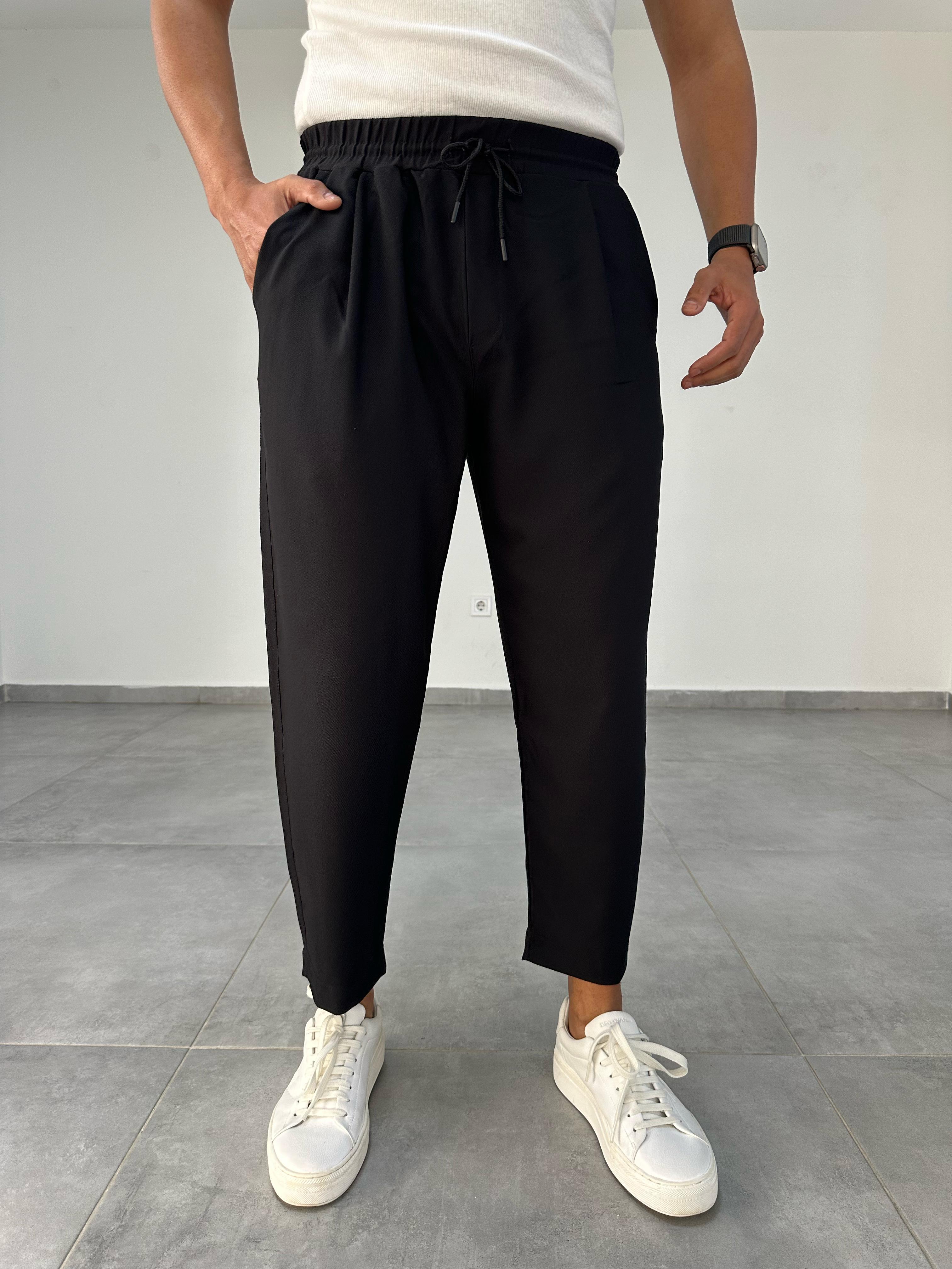 Siyah İtalyan Kesim Jogger Pantolon